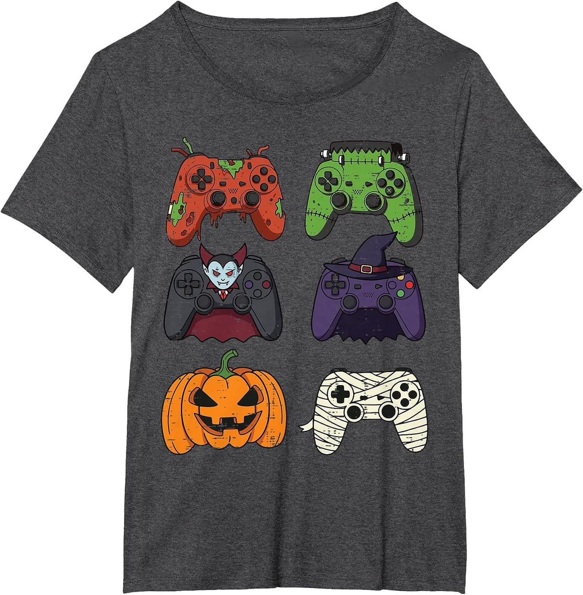 Halloween Gaming Controllers Gamer Costume Men Boys Kids T-Shirt - Dark Heather Grey