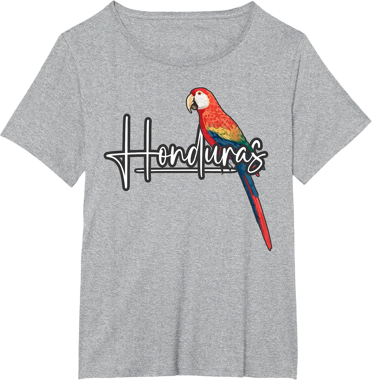 Honduran Scarlet Macaw Men Women Honduras T-Shirt - Heather Grey