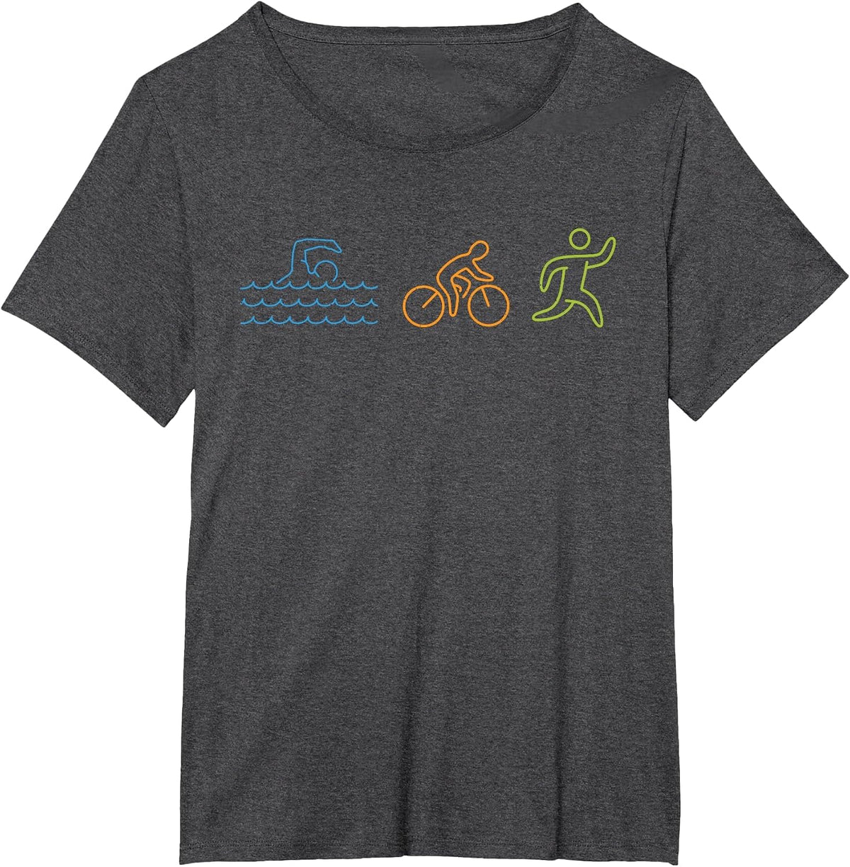 Triathlete Triathlon Swim Bike Run T-Shirt - Dark Heather Grey