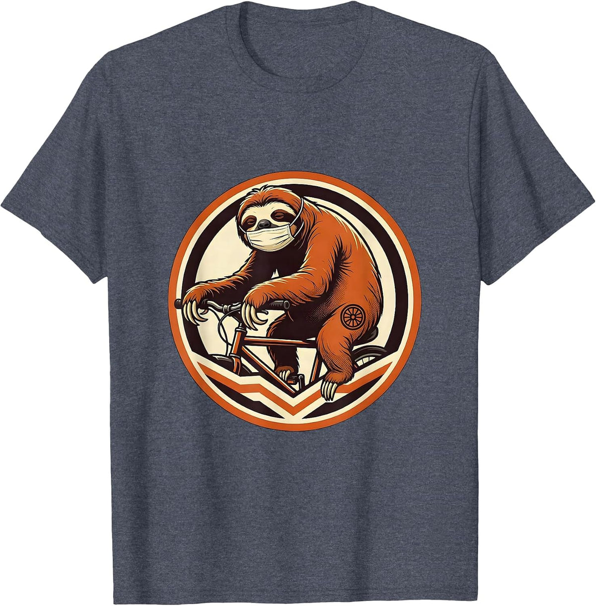 Sealed Sloth Badge Funny Animal Lover Novelty T-Shirt - Heather Blue