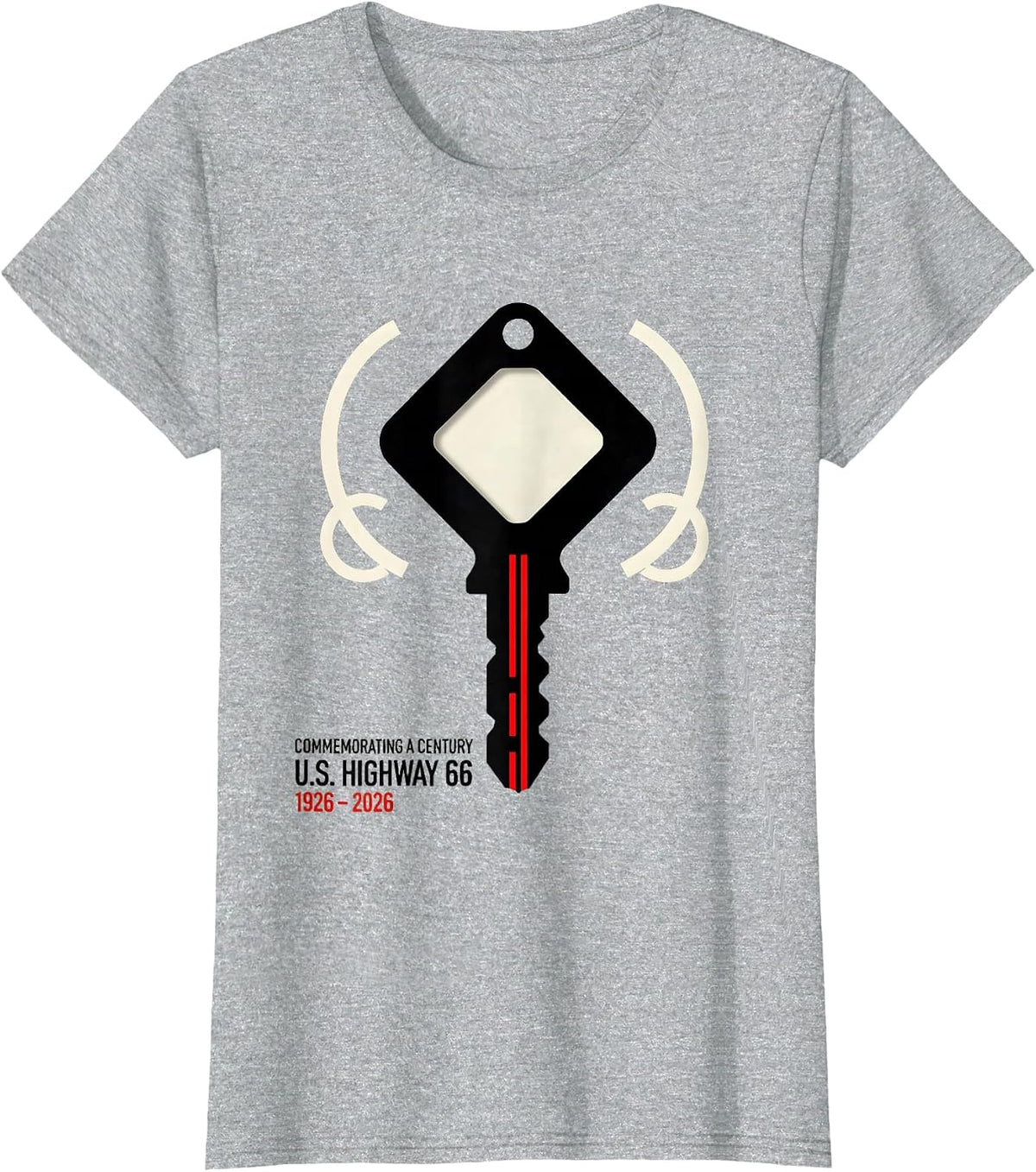 Women's Commemorating A Century — U.S. Highway 66 — 1926-2026 T-Shirt - Heather Grey