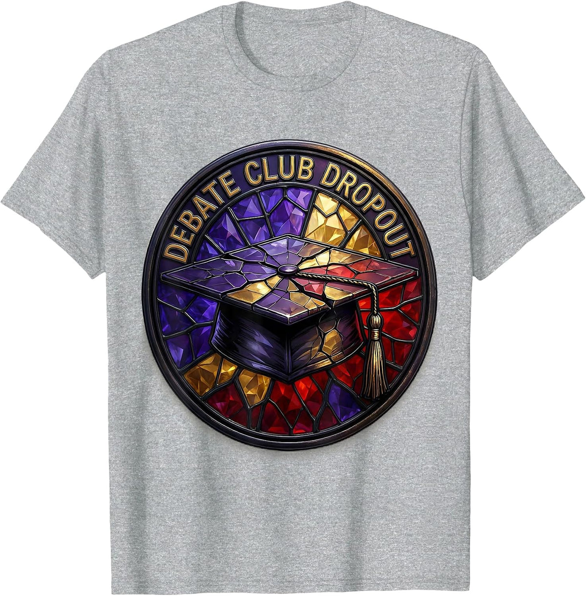 Men's Debate Club Dropout Funny Debater Design T-Shirt - Heather Grey