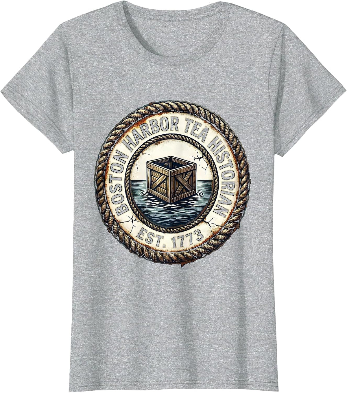 Boston Harbor Tea Historian Est 1773 Funny History Teacher T-Shirt - Heather Grey