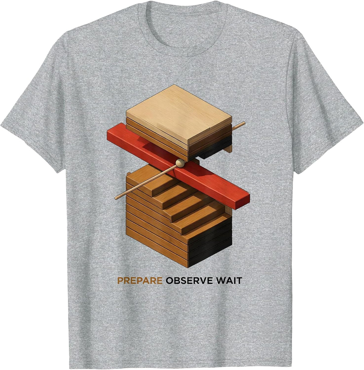 Men's Prepare Observe Wait Montessori Teacher Philosophy Pride T-Shirt - Heather Grey