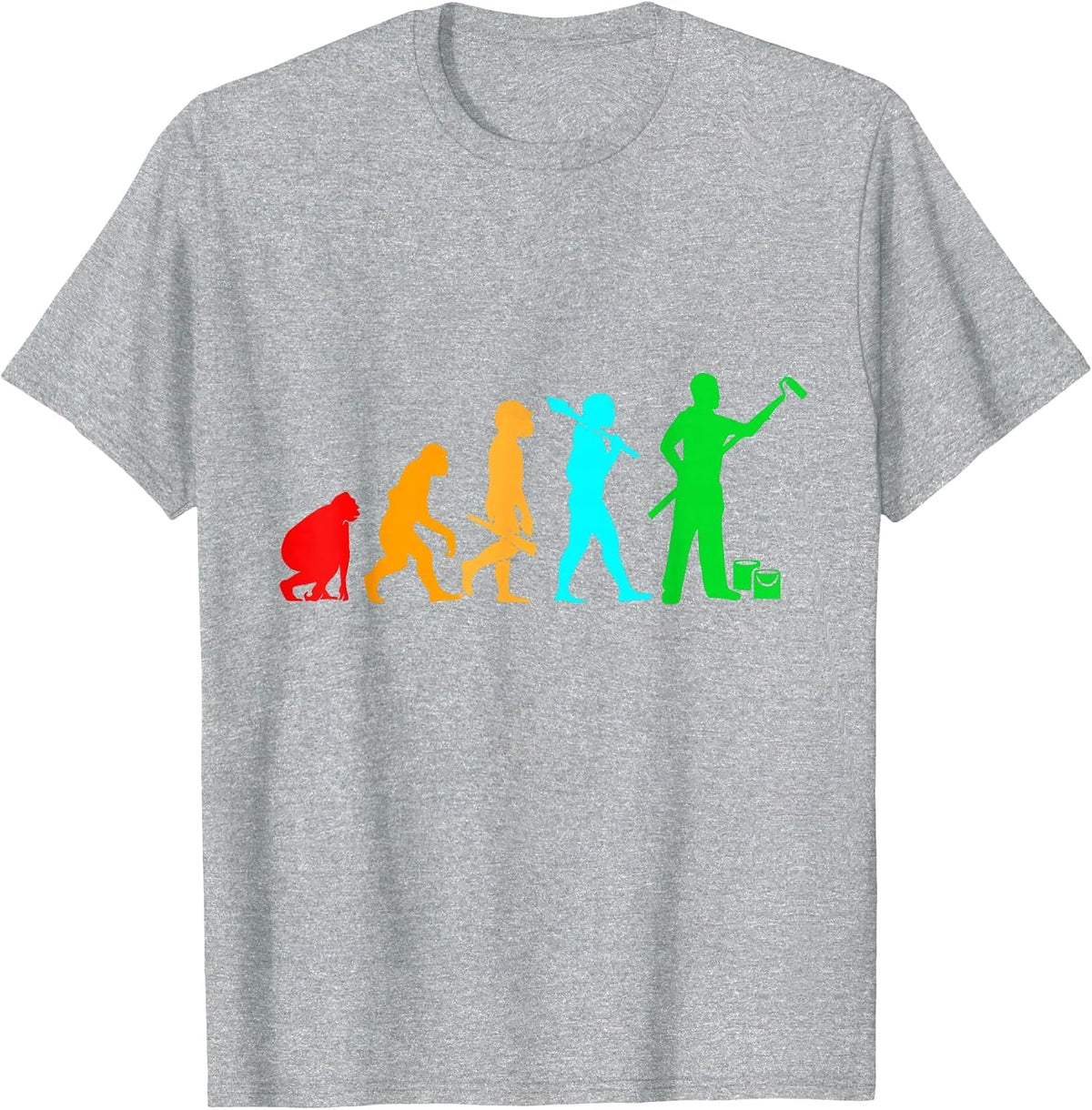 Evolution Paint Artist House Painter for Men T-Shirt - Heather Grey