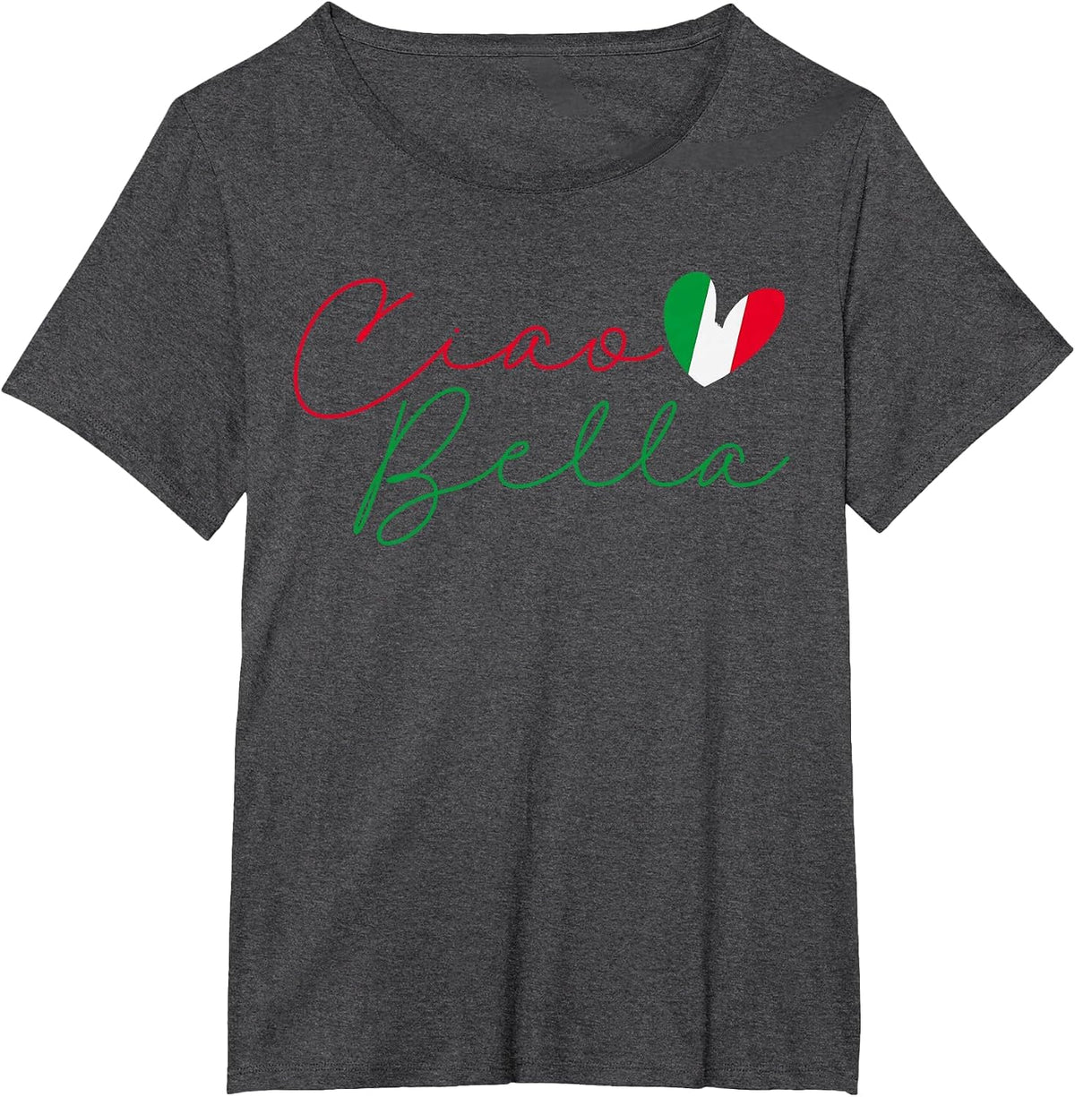 Flag Italy Italian Ciao Bella T-Shirt - Dark Heather Grey
