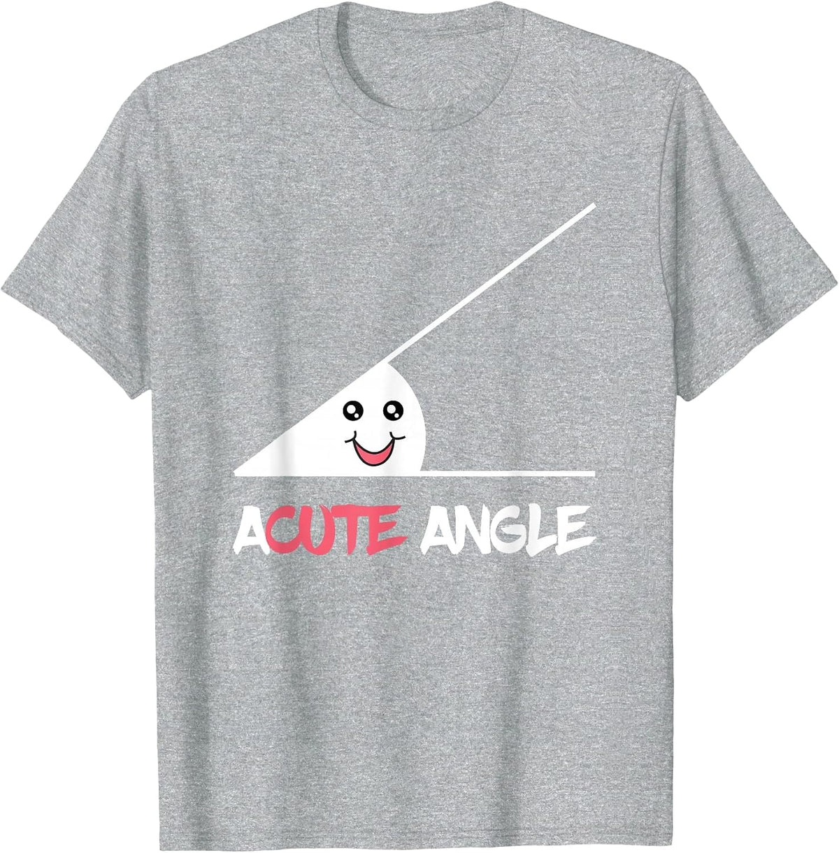 Funny Acute Angle Triangle Geometry Geometric Science Math T-Shirt - Heather Grey