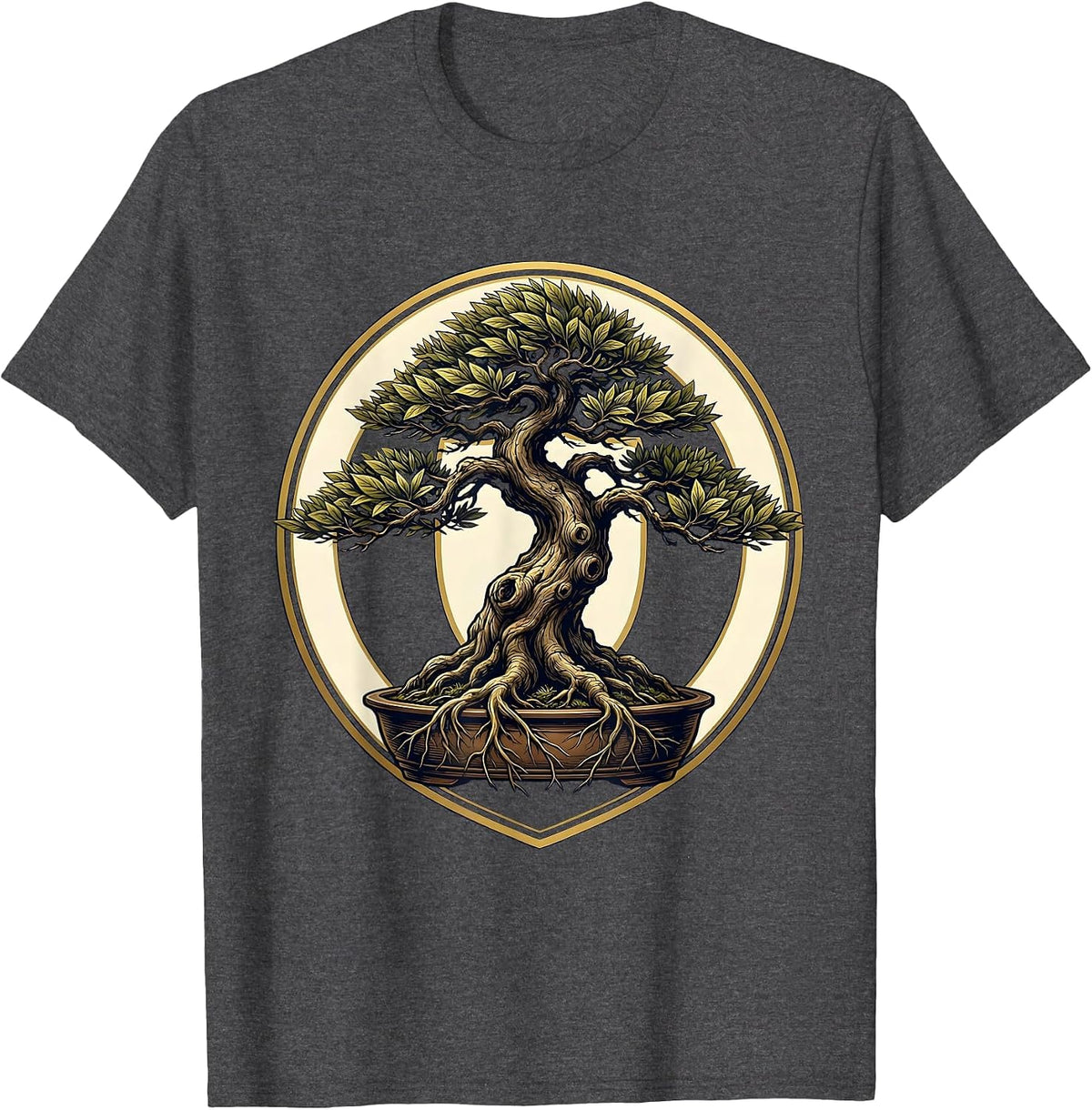 Bonsai Pruning Scars Progress Over Perfection Art T-Shirt - Dark Heather Grey
