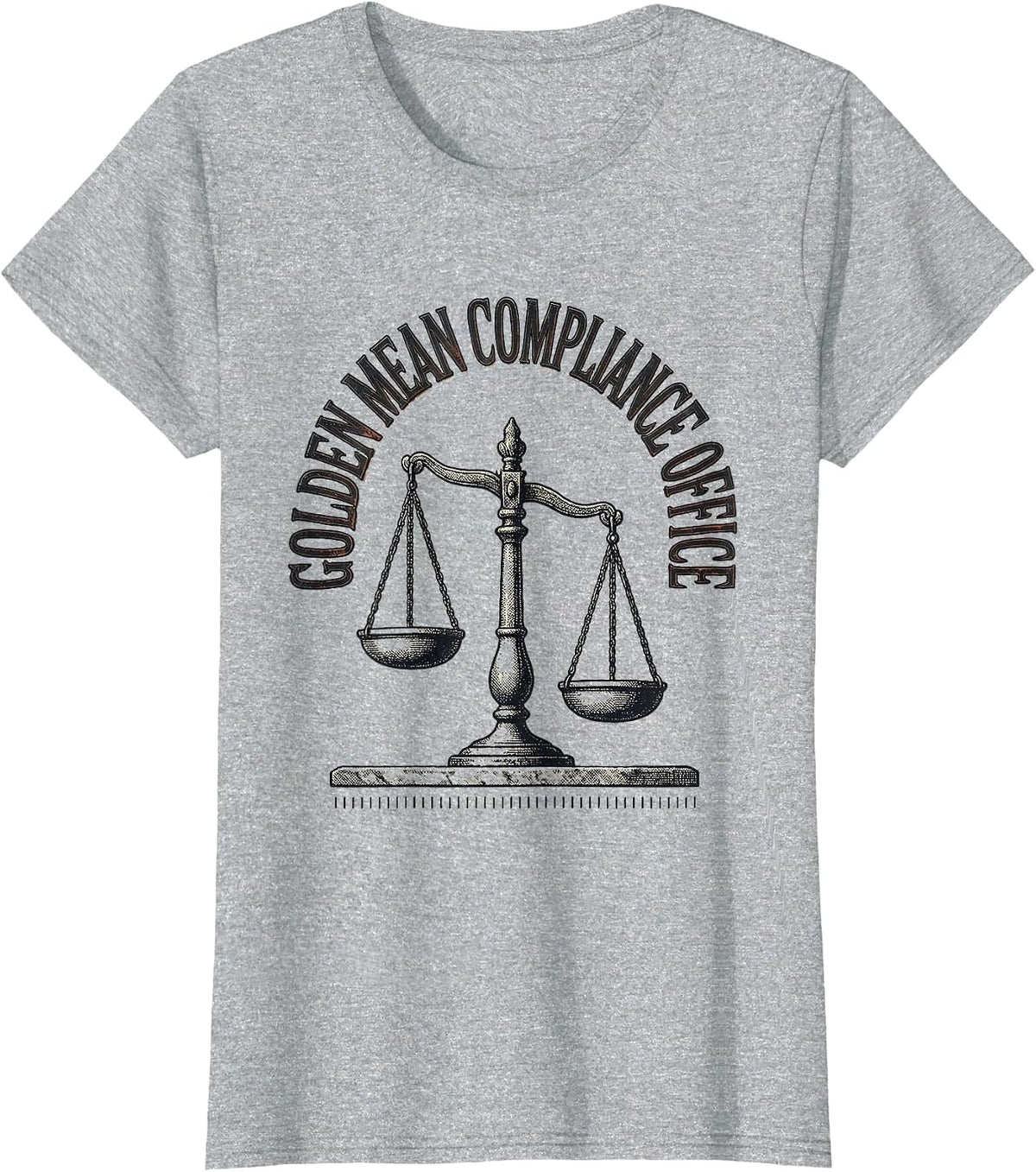 Women's Golden Mean Compliance Office Vintage Funny Philosopher T-Shirt - Heather Grey