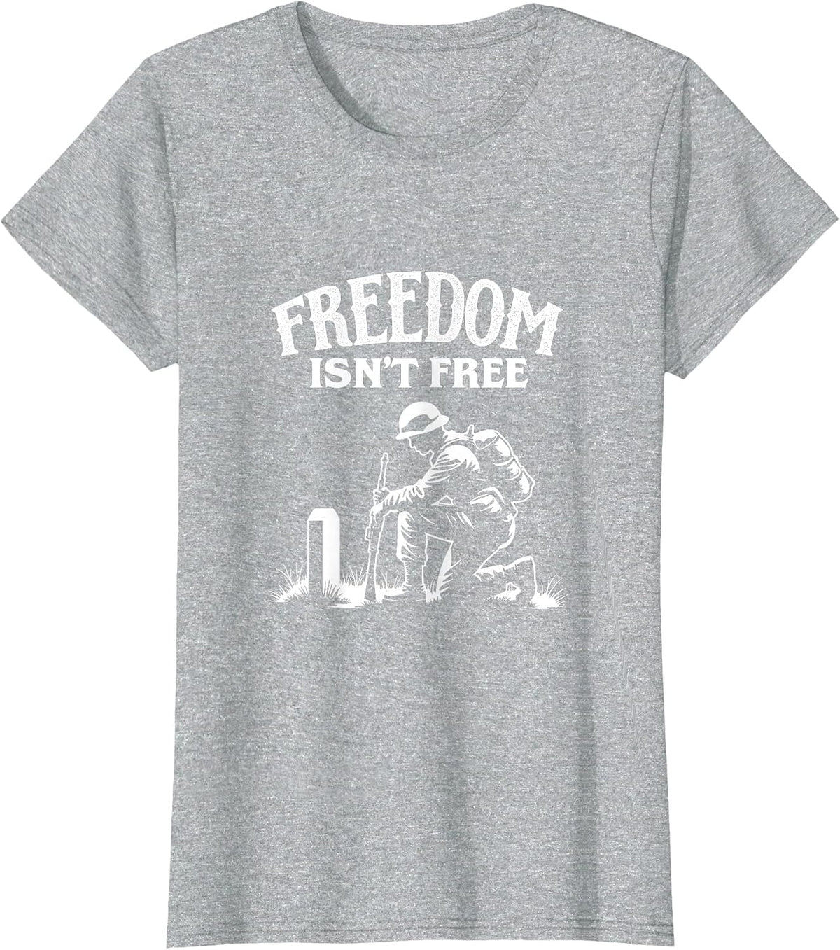 Freedom Isn't Free Memorial Day Tribute Design T-Shirt - Heather Grey