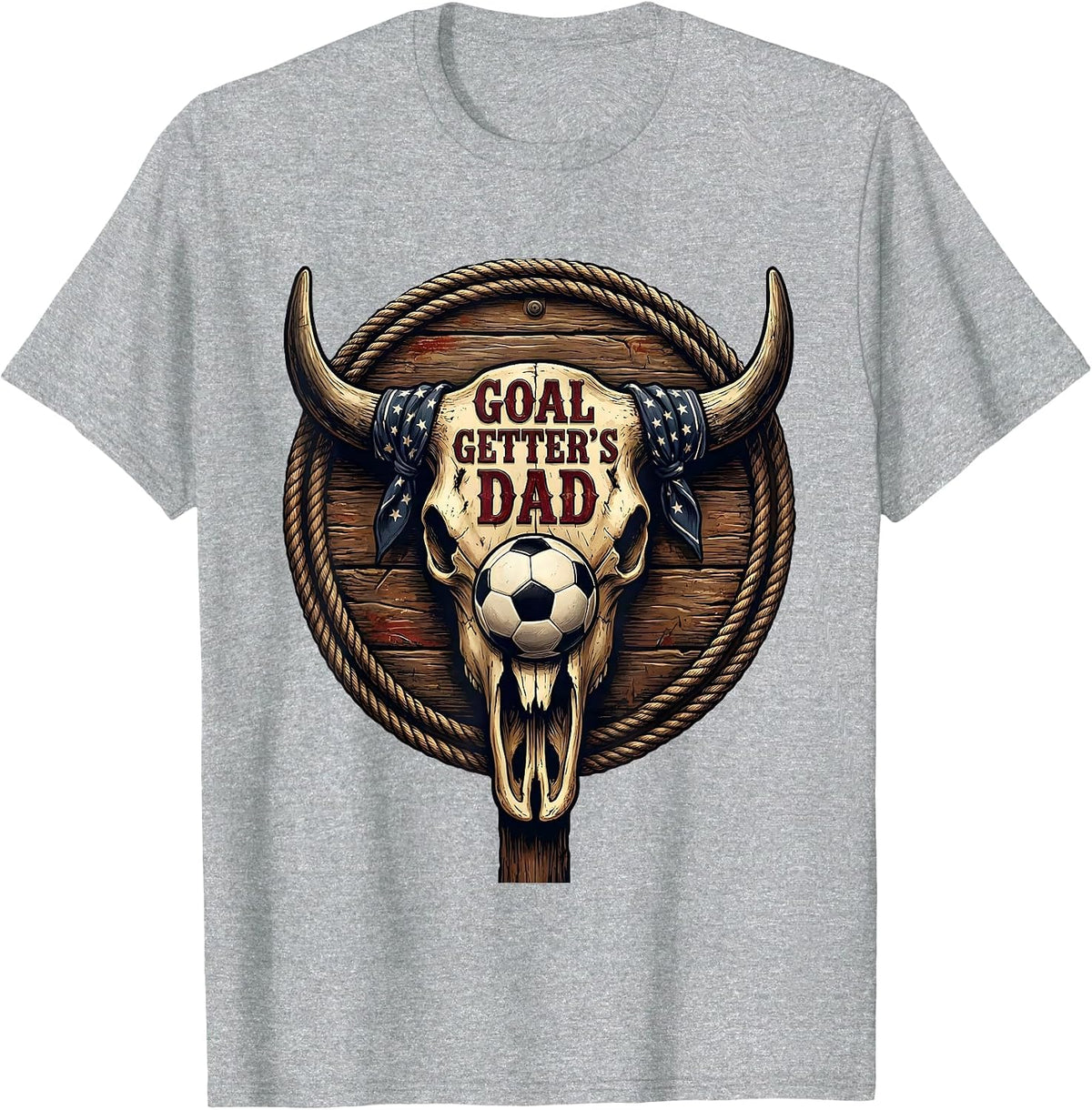 Men's Goal Getter's Dad Soccer Pride Design T-Shirt - Heather Grey