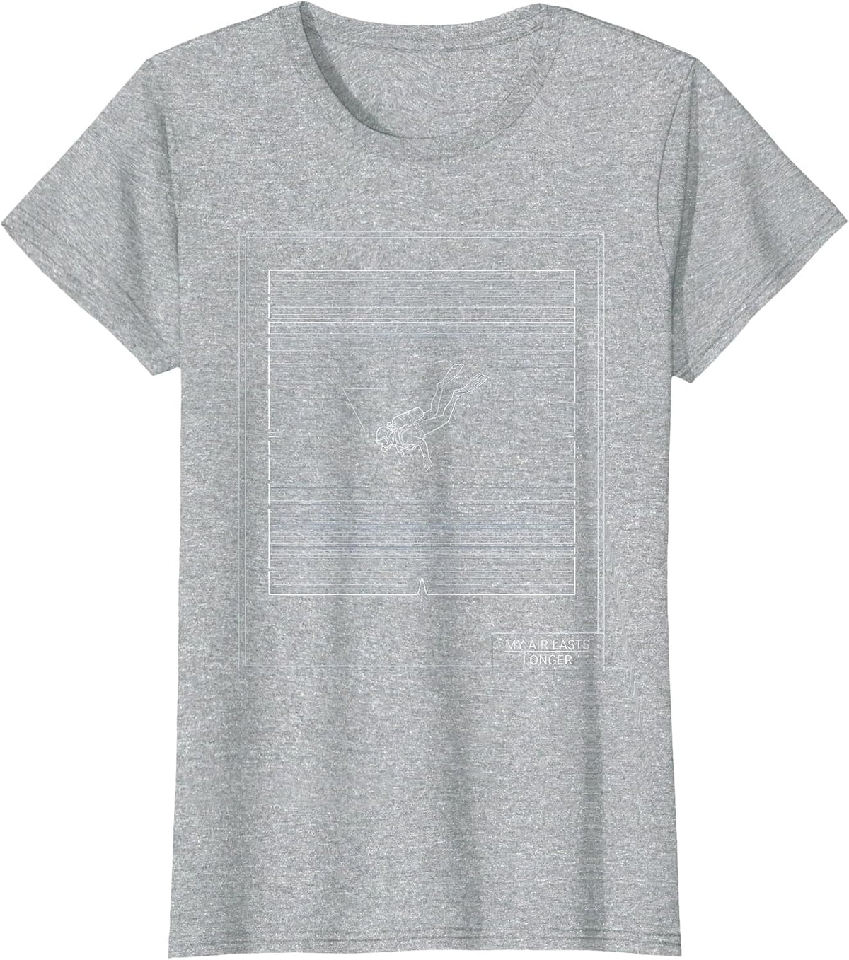 My Air Lasts Longer Funny Scuba Diver Gift Humor T-Shirt - Heather Grey