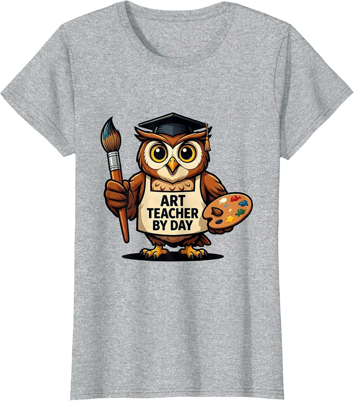 Art Teacher By Day Graphic Design T-Shirt - Heather Grey