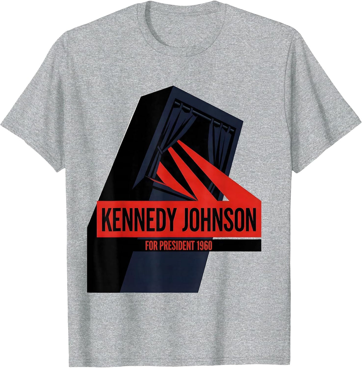 Men's Kennedy Johnson For President 1960 Retro Campaign Nostalgic T-Shirt - Heather Grey