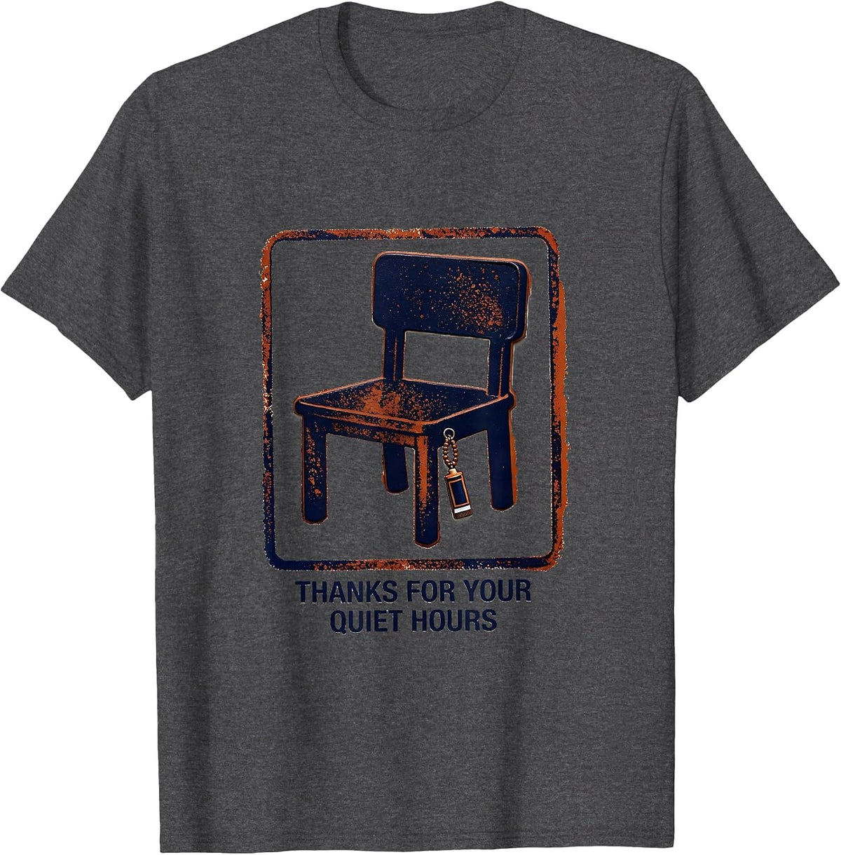 Thanks For Your Quiet Hours Rubber Stamp Faith-Based T-Shirt - Dark Heather Grey