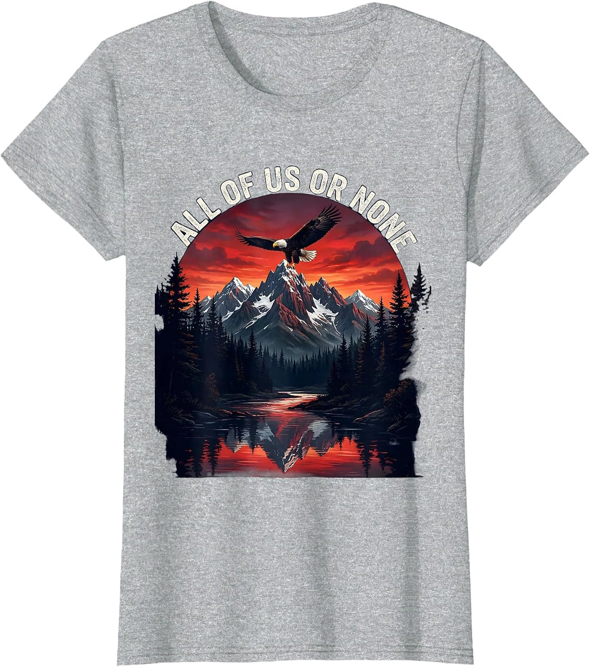 All Of Us Or None No Kings Solidarity Design T-Shirt - Heather Grey