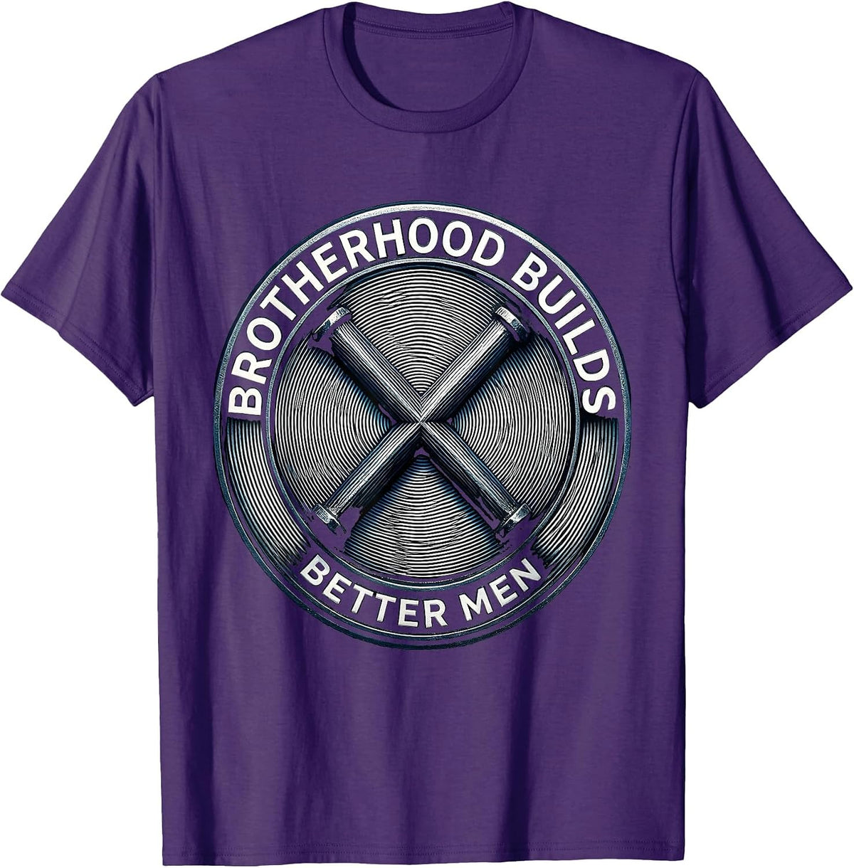 Men's Brotherhood Builds Better Men Iron Sharpens Iron T-Shirt - Purple