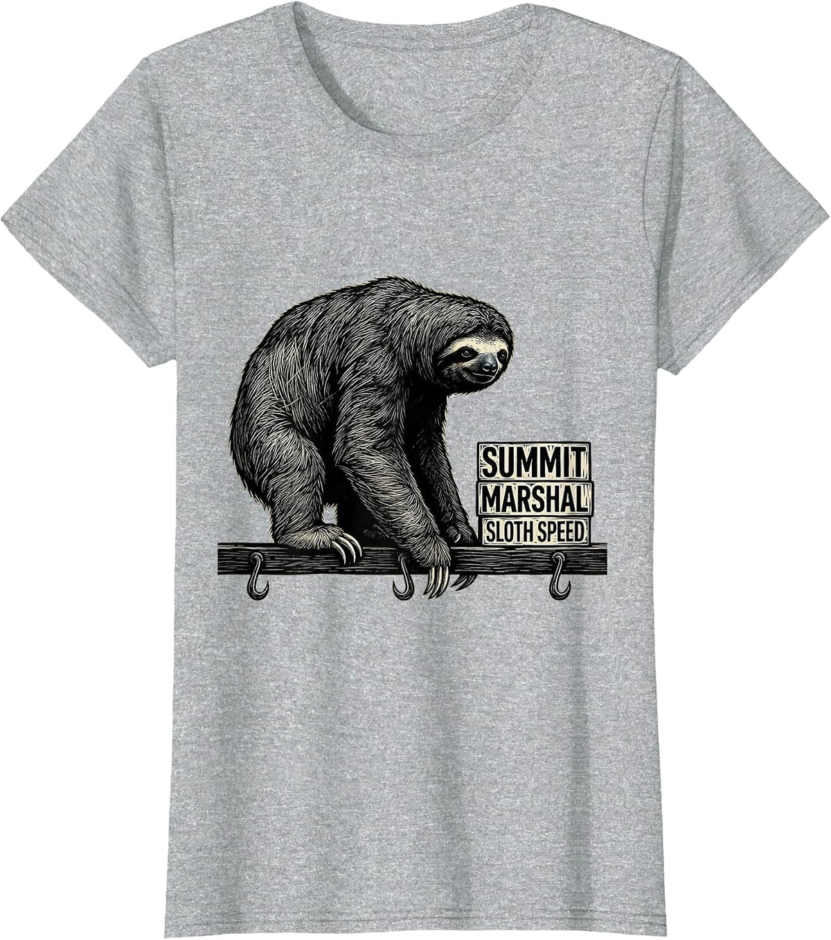 Women's Summit Marshal Sloth Speed Funny Sloth Lover Gift T-Shirt - Heather Grey