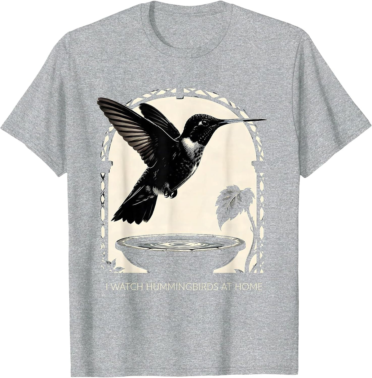 Men's I Watch Hummingbirds At Home Bird Lover Hummingbird Watcher T-Shirt - Heather Grey