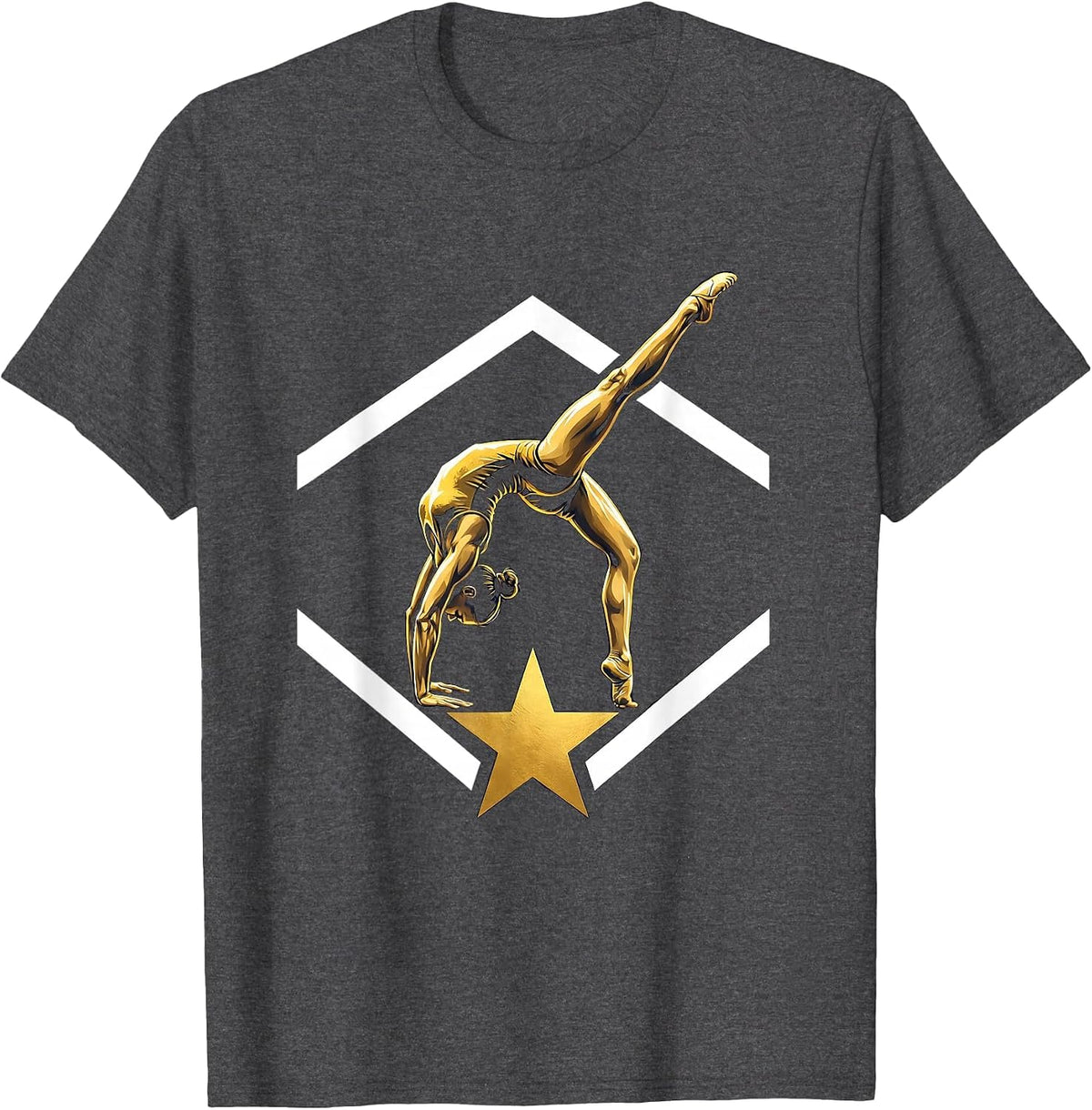 Gymnast Back Walkover Gymnastics Life Art T-Shirt - Dark Heather Grey