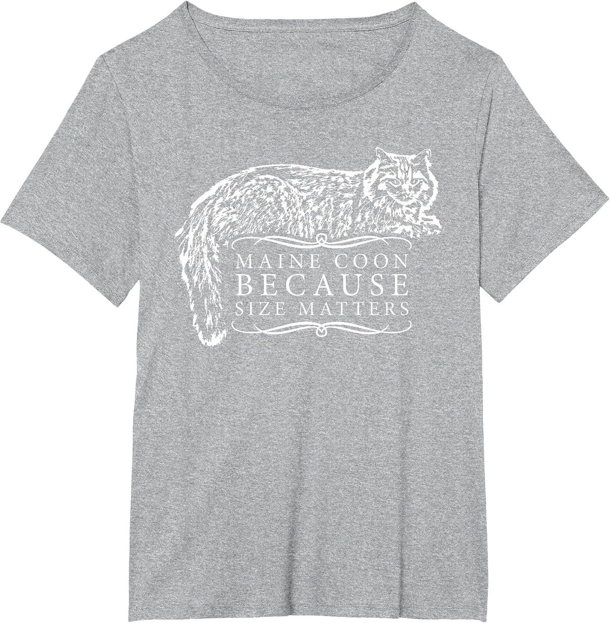 Maine Coon Because Size Matters t-Shirt T-Shirt - Heather Grey