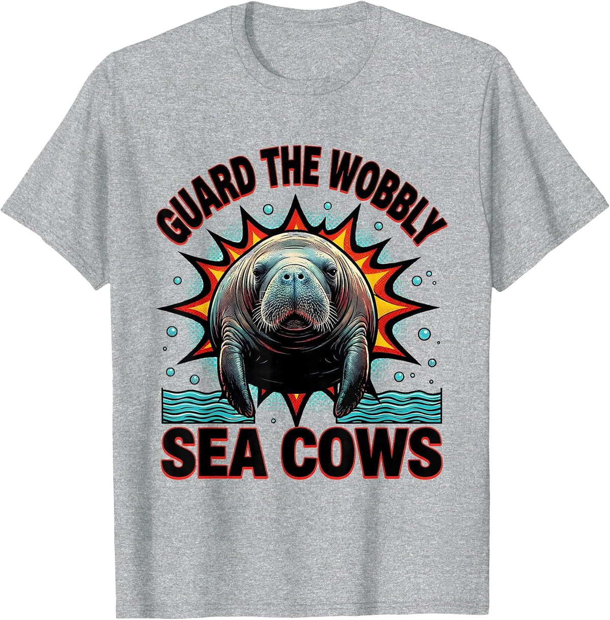 Men's Guard The Wobbly Sea Cows Funny Manatee Lover Crystal River T-Shirt - Heather Grey