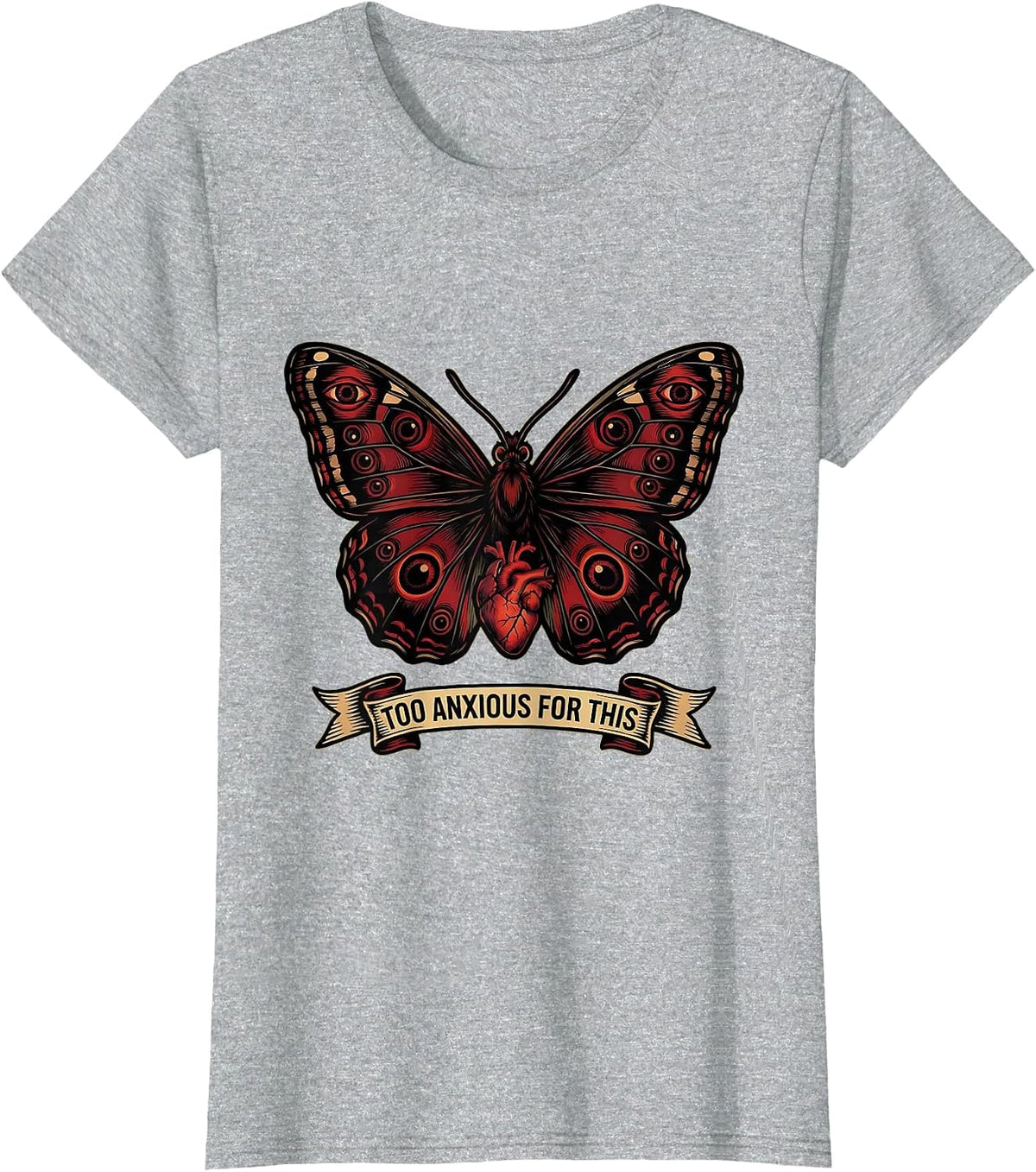 Too Anxious For This Mental Health Awareness Design T-Shirt - Heather Grey