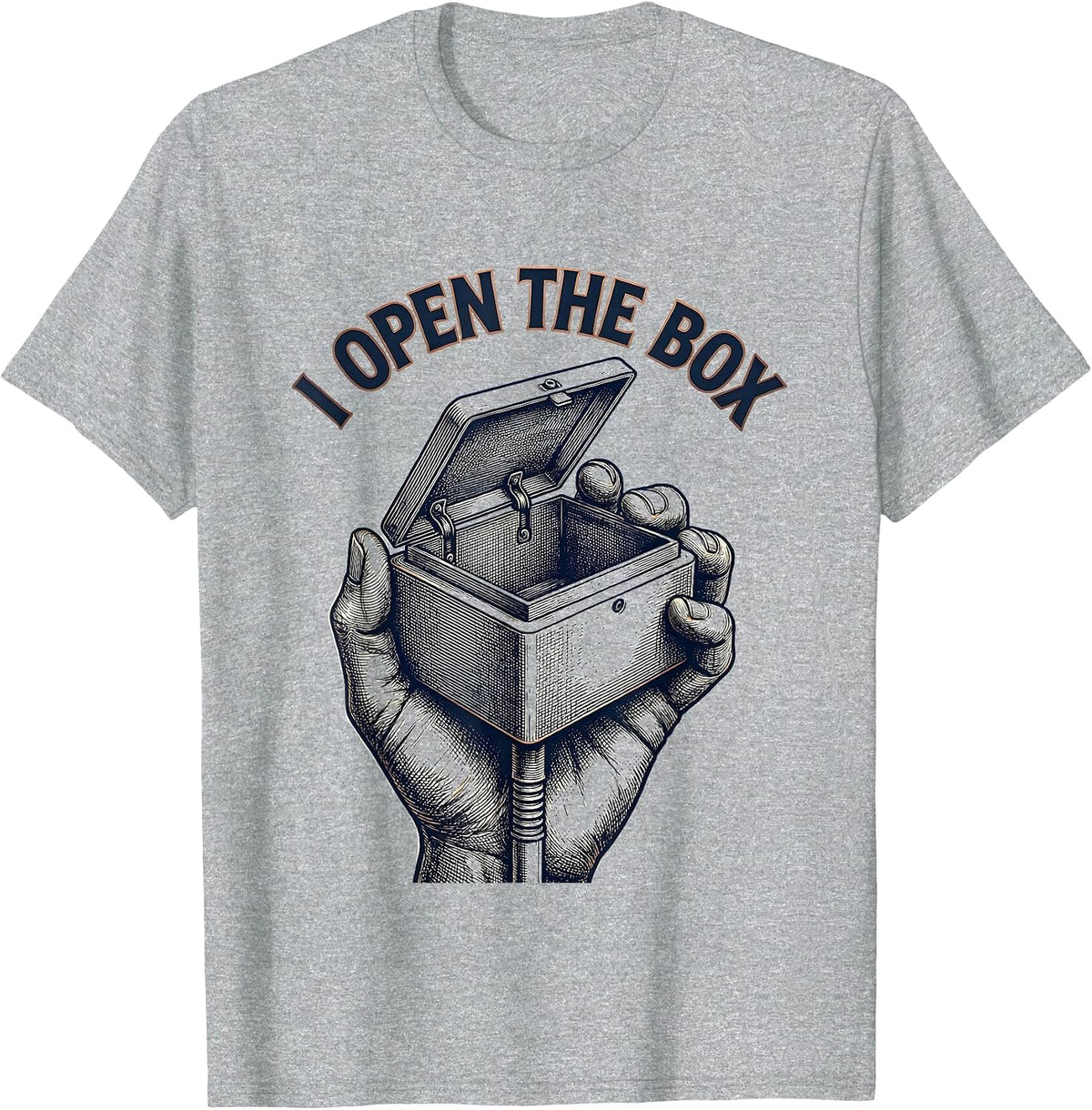 Men's I Open The Box Funny Skeleton Electrician Trade Humor Gift T-Shirt - Heather Grey