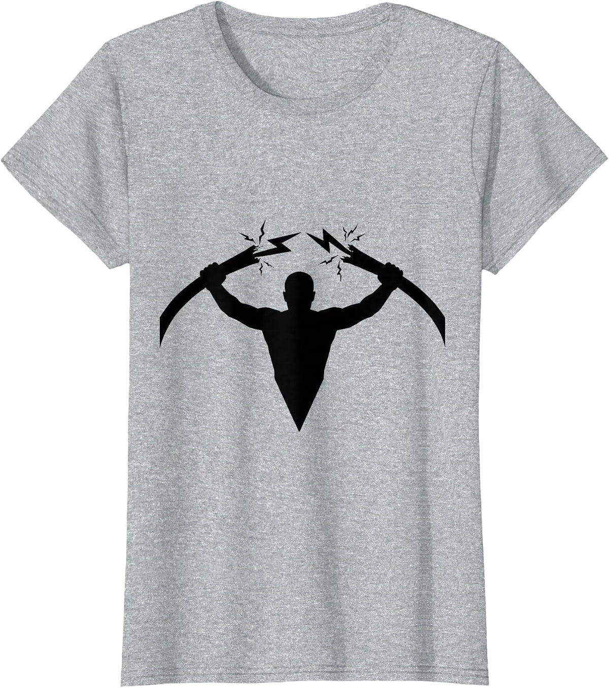 Electrician Holding Live Wires Graphic Design T-Shirt - Heather Grey