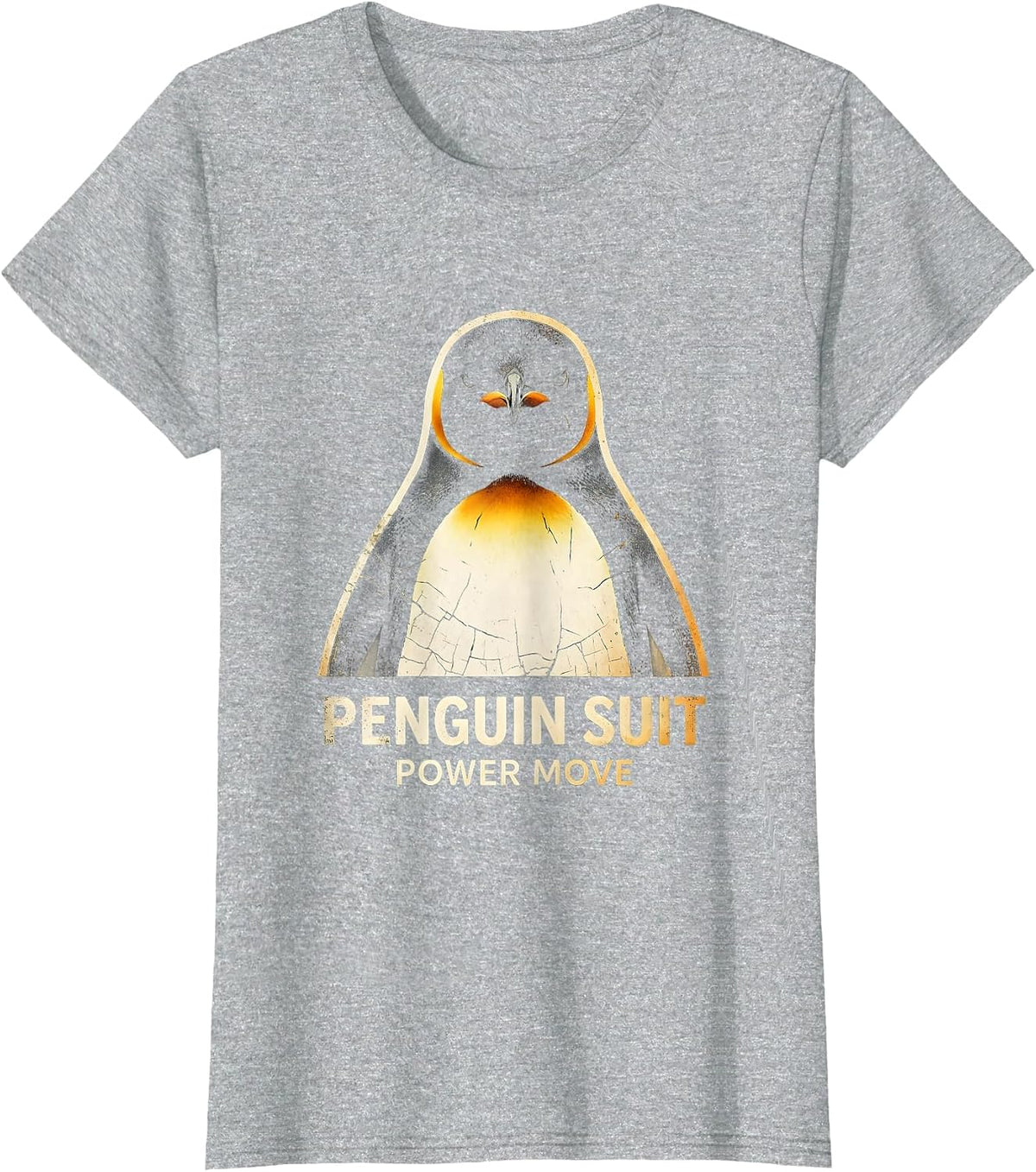 Penguin Suit Power Move Tuxedo Design T-Shirt - Heather Grey