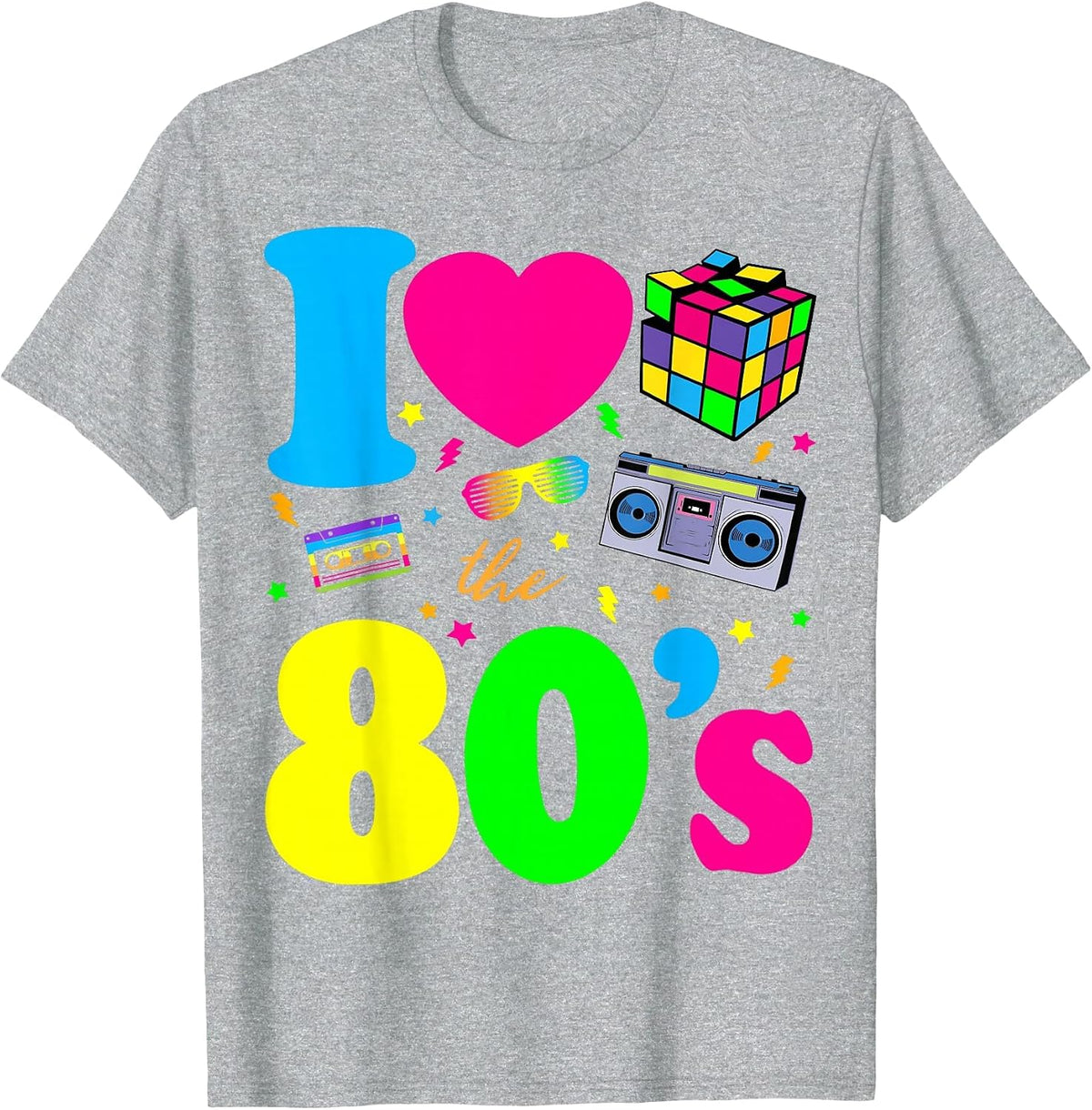 I Love The 80s Classic Nostalgia T-Shirt T-Shirt - Heather Grey