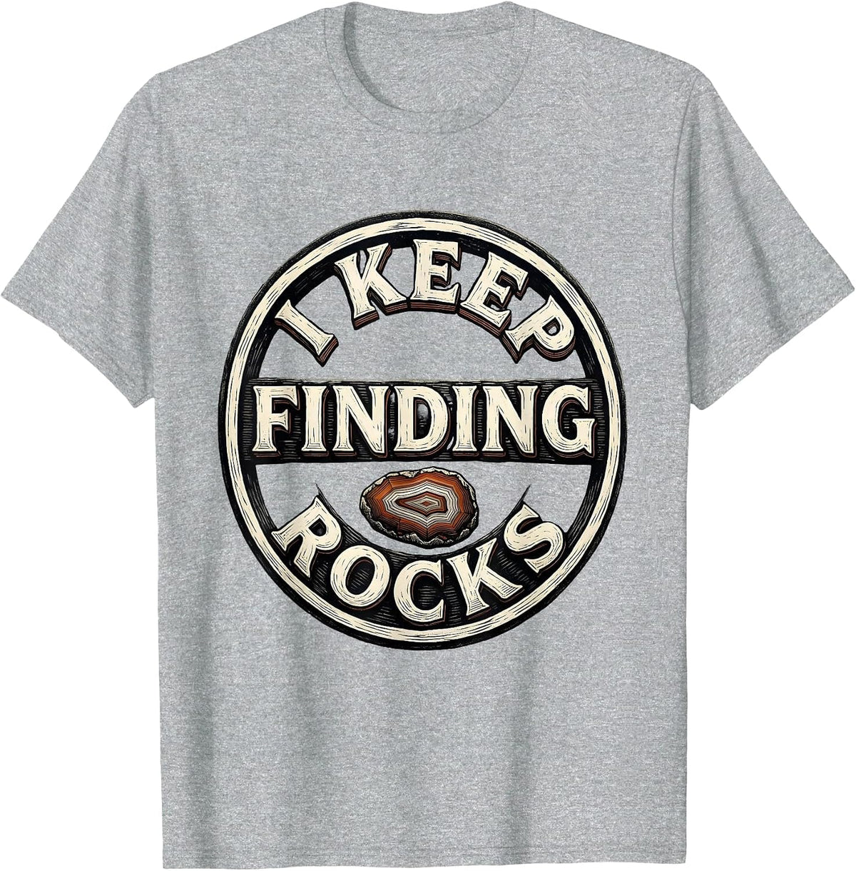Men's I Keep Finding Rocks Funny Rock Collector Geology Humor T-Shirt - Heather Grey