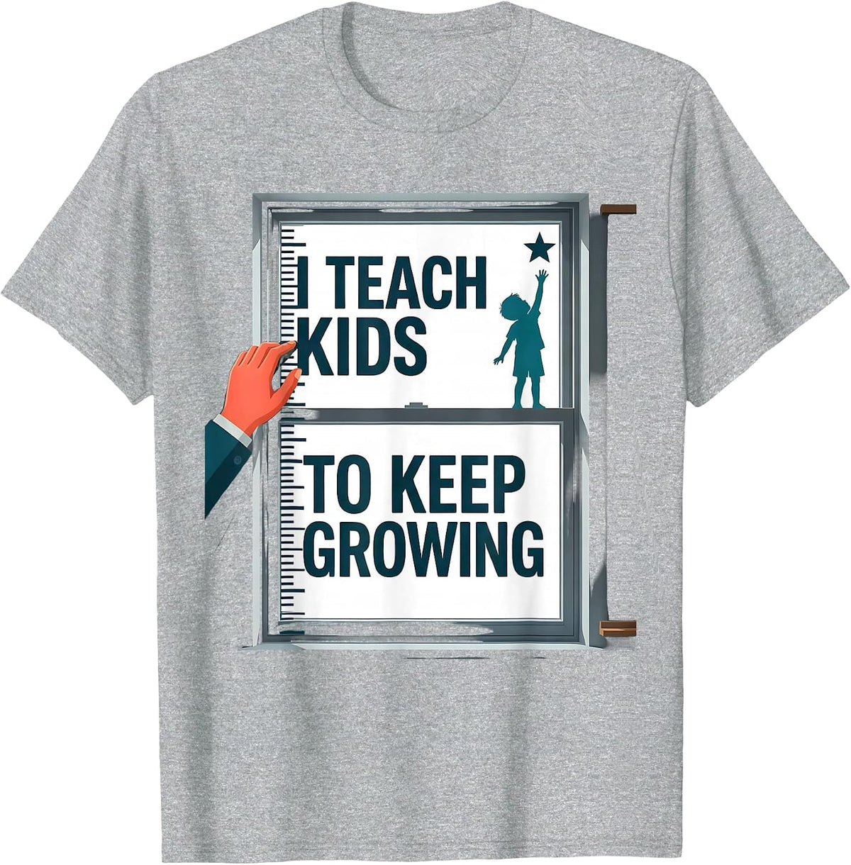 Men's I Teach Kids To Keep Growing Funny Teacher Appreciation T-Shirt - Heather Grey