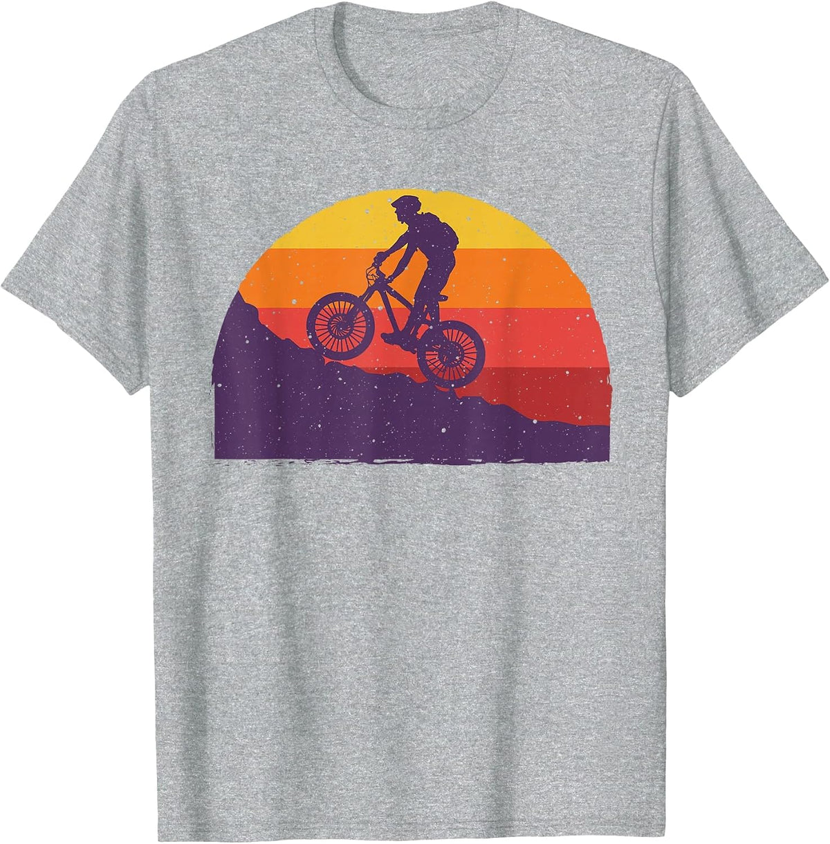 Cool Mountain Biking for Men Women Vintage Cycling MTB Biker T-Shirt - Heather Grey