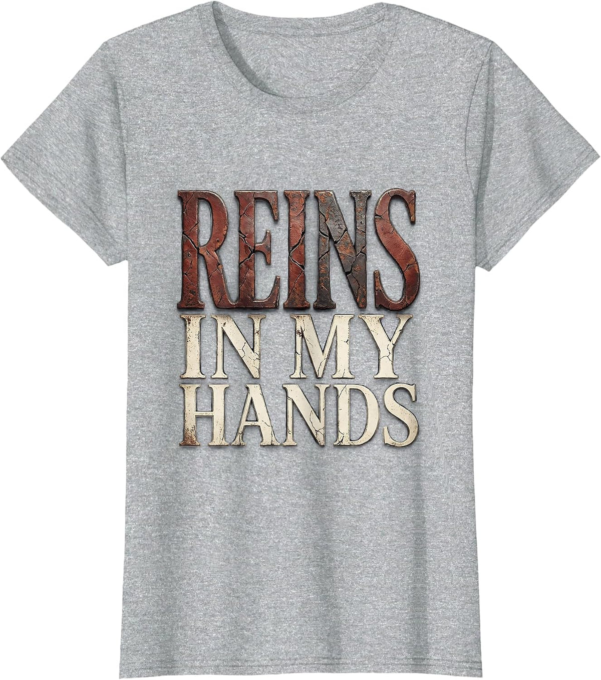 Reins In My Hands Equestrian Riding Design T-Shirt - Heather Grey