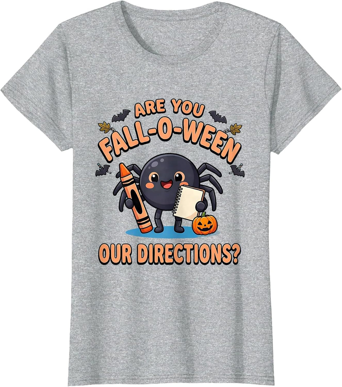Women's Are You Fall-O-Ween Our Directions Cute Kawaii Teacher T-Shirt - Heather Grey