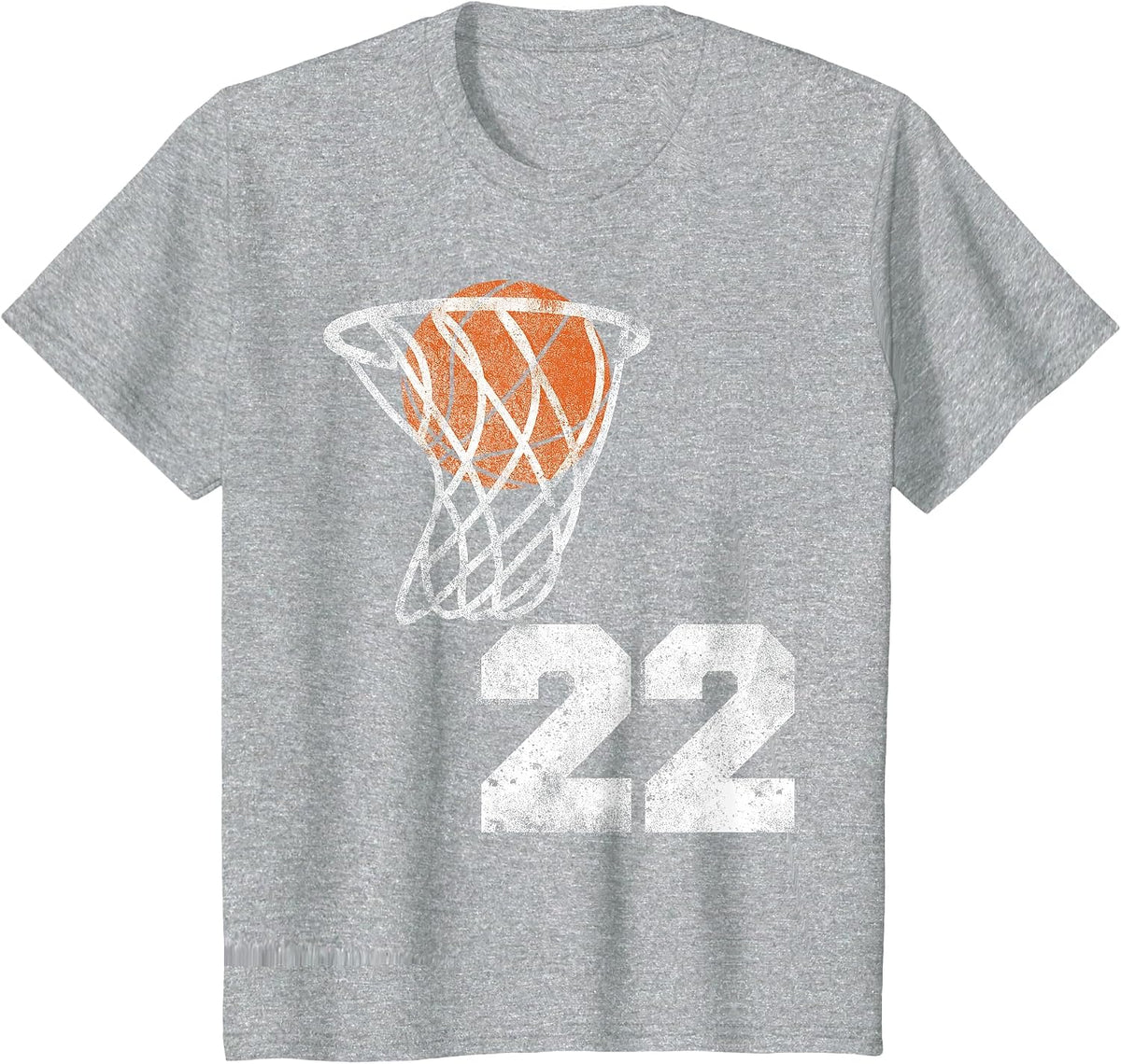 Vintage Basketball Jersey Number 22 Player Number T-Shirt - Heather Grey