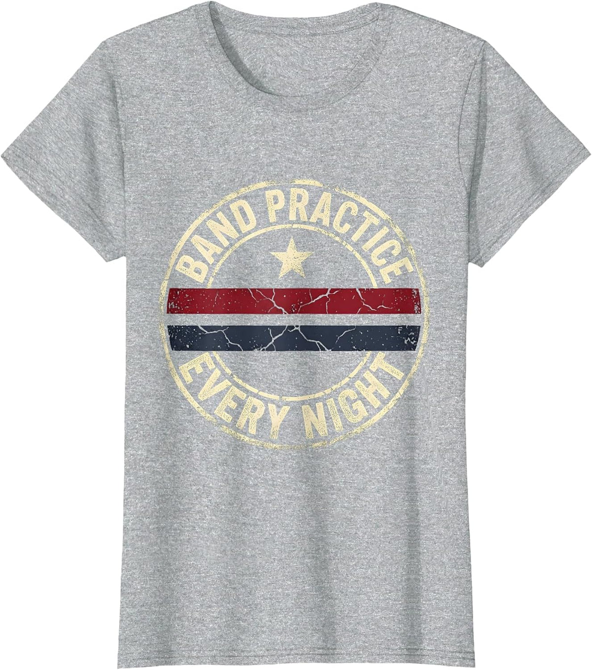 Band Practice Every Night Musician Design T-Shirt - Heather Grey