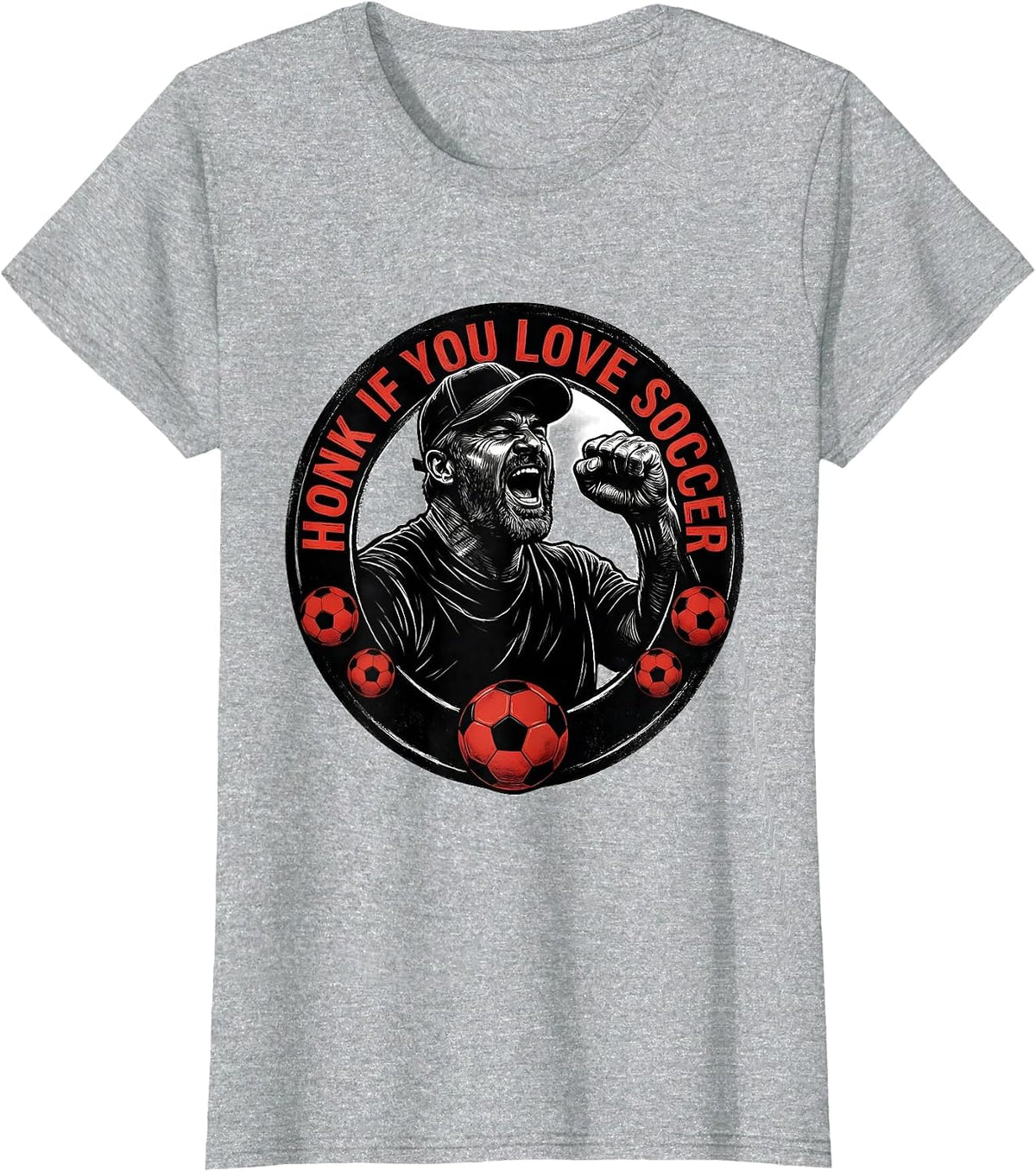 Women's Honk If You Love Soccer Dad Graphic Design T-Shirt - Heather Grey