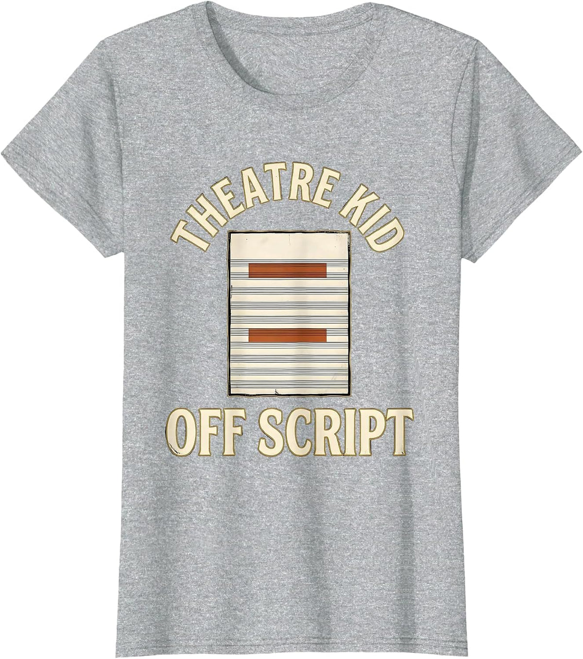 Theatre Kid Off Script Vintage Musical Theatre Humor T-Shirt - Heather Grey