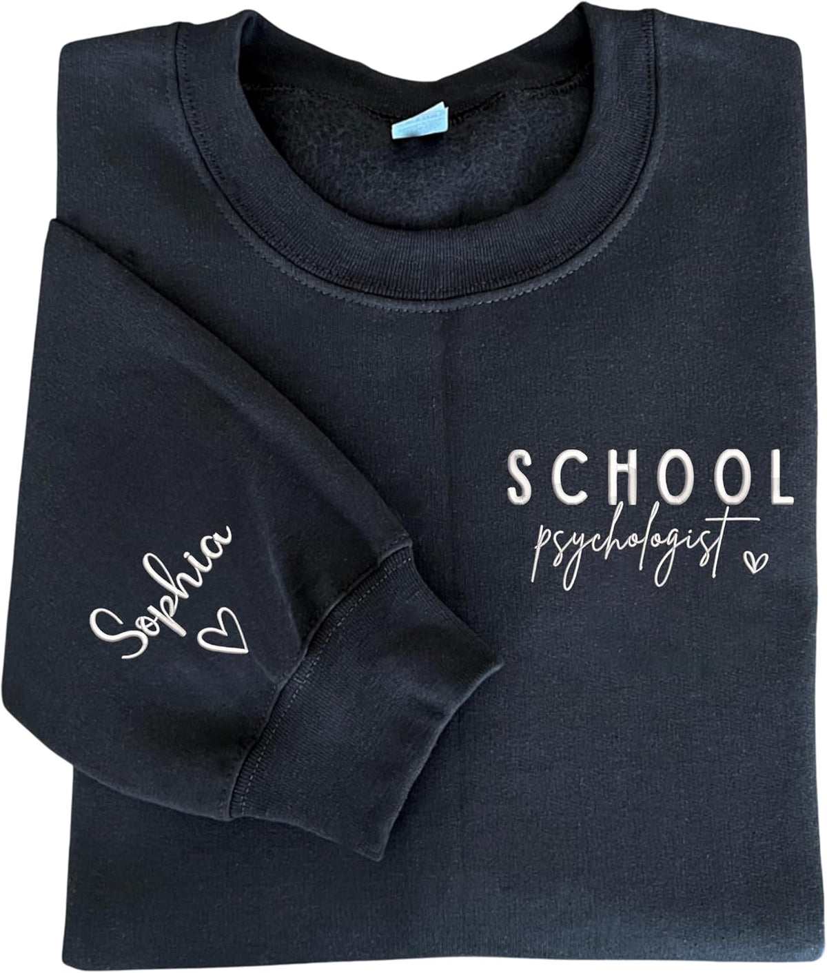 Personalized Embroidered School Psychologist Sweatshirt – Custom Psychology Graduation Gift, Mental Health Appreciation