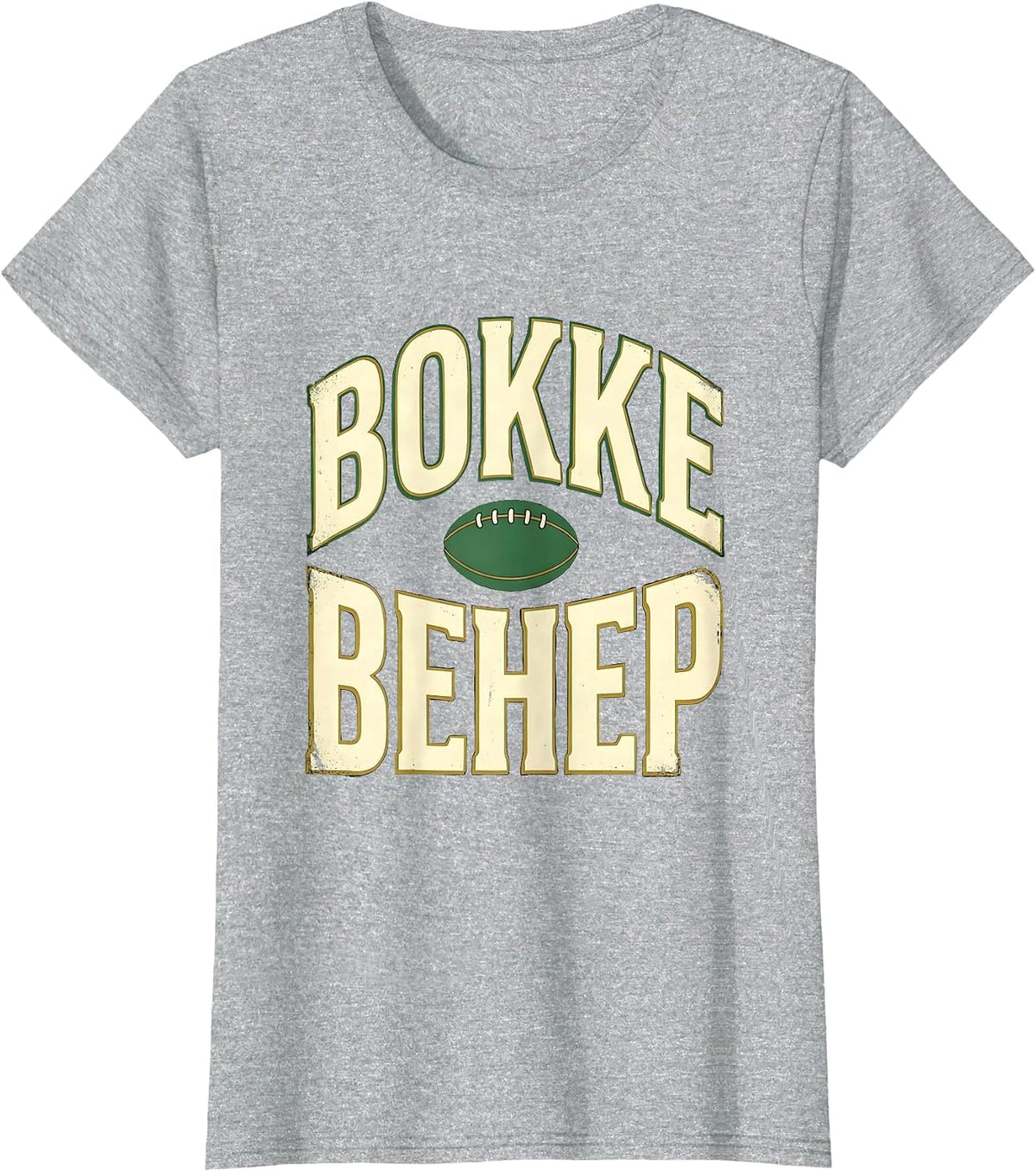 Bokke Behep Stencil South African Rugby Fan Pride T-Shirt - Heather Grey