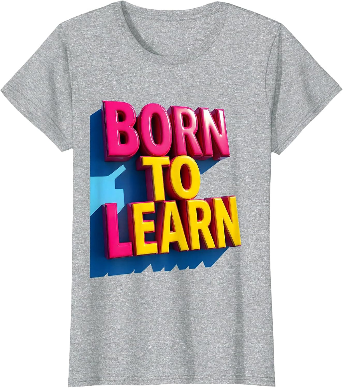 Born To Learn Hello First Grade Girl Design T-Shirt - Heather Grey