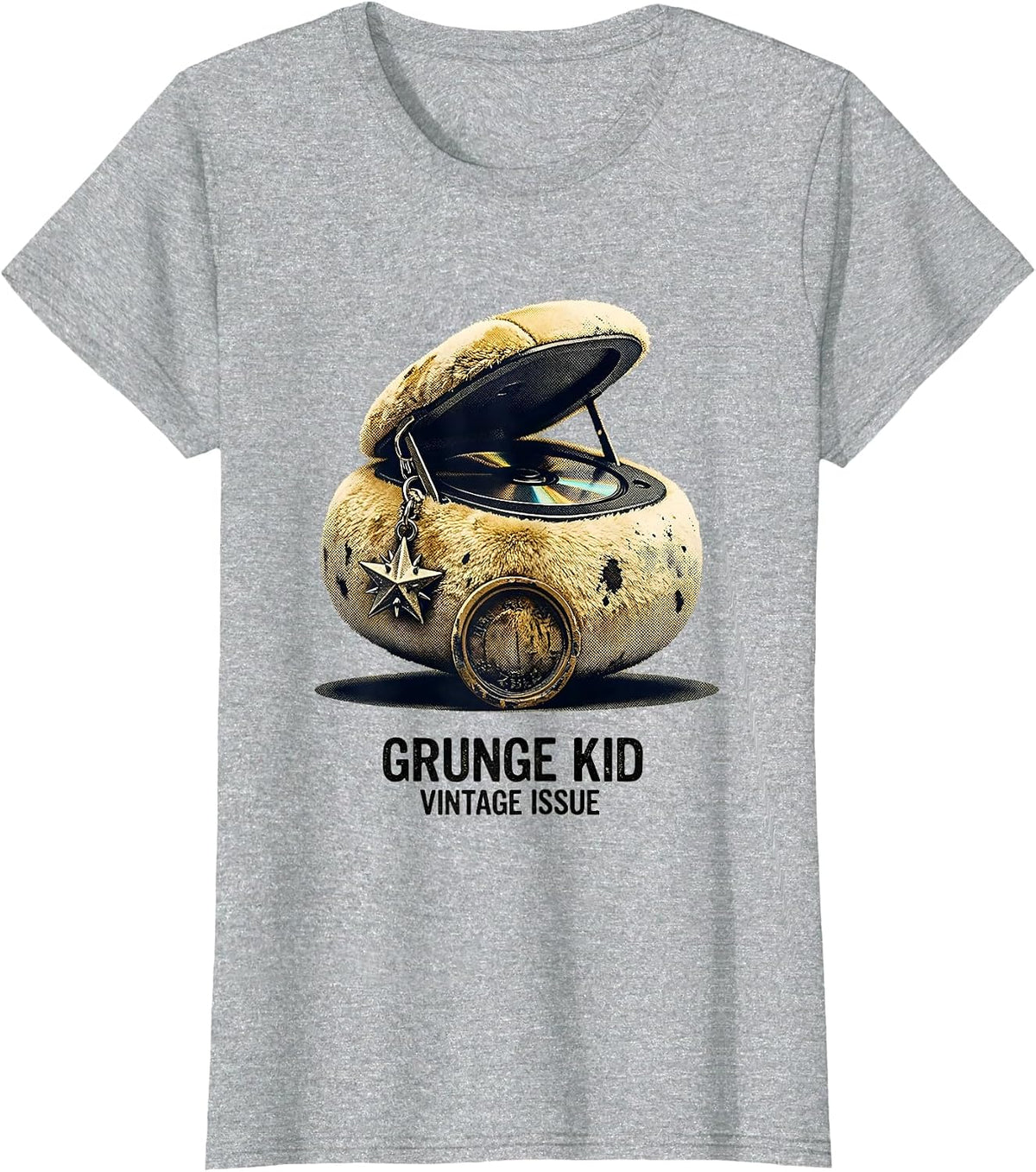 Grunge Kid Vintage Issue Alt Y2K Grunge Aesthetic T-Shirt - Heather Grey