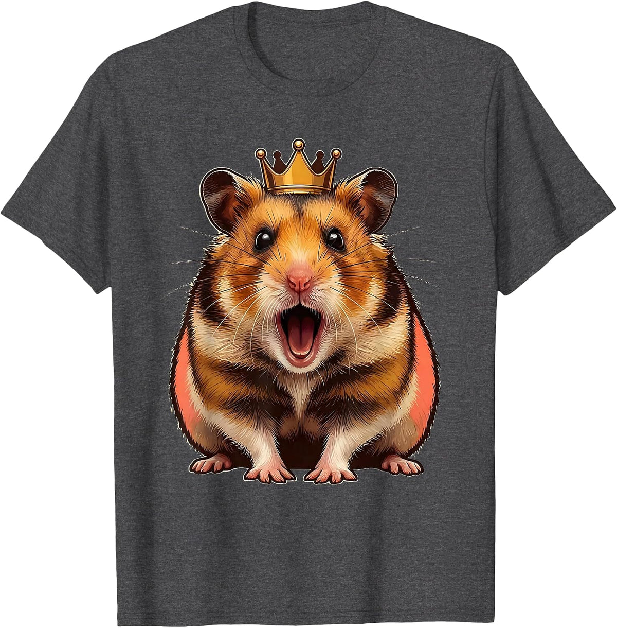Hamster Yawning Cute Meme Pet Lover Gift T-Shirt - Dark Heather Grey