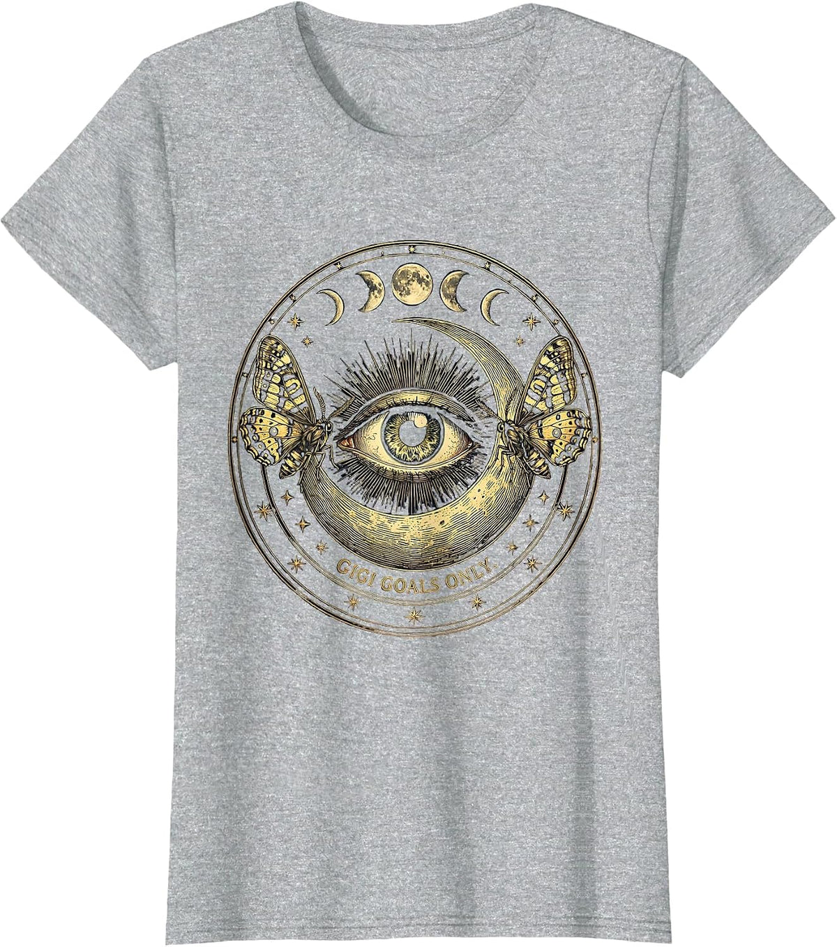 Gigi Goals Only Proud Grandma Design T-Shirt - Heather Grey