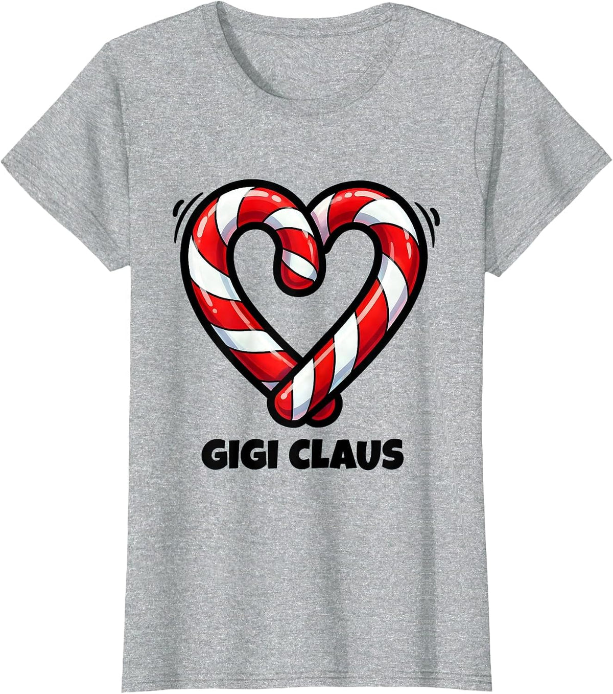 Women's Gigi Claus Cartoon Family Matching Christmas Pajama Role T-Shirt - Heather Grey