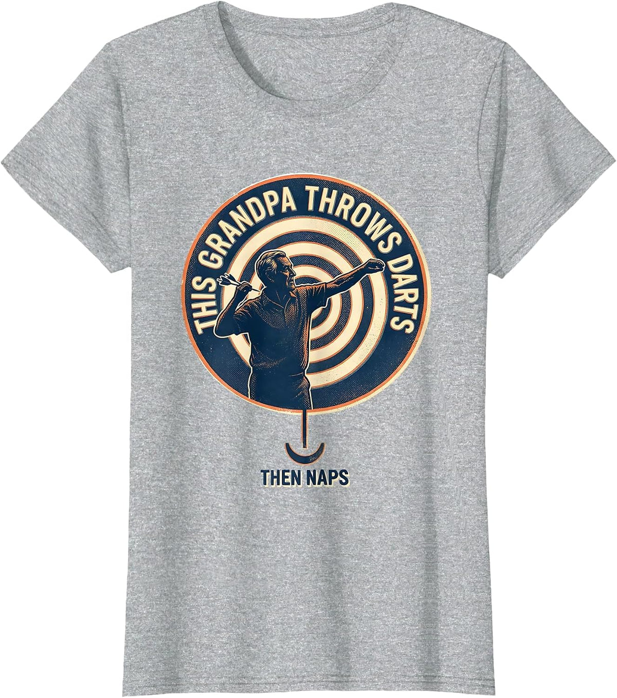 Women's This Grandpa Throws Darts Then Naps Funny Grandpa Gift T-Shirt - Heather Grey
