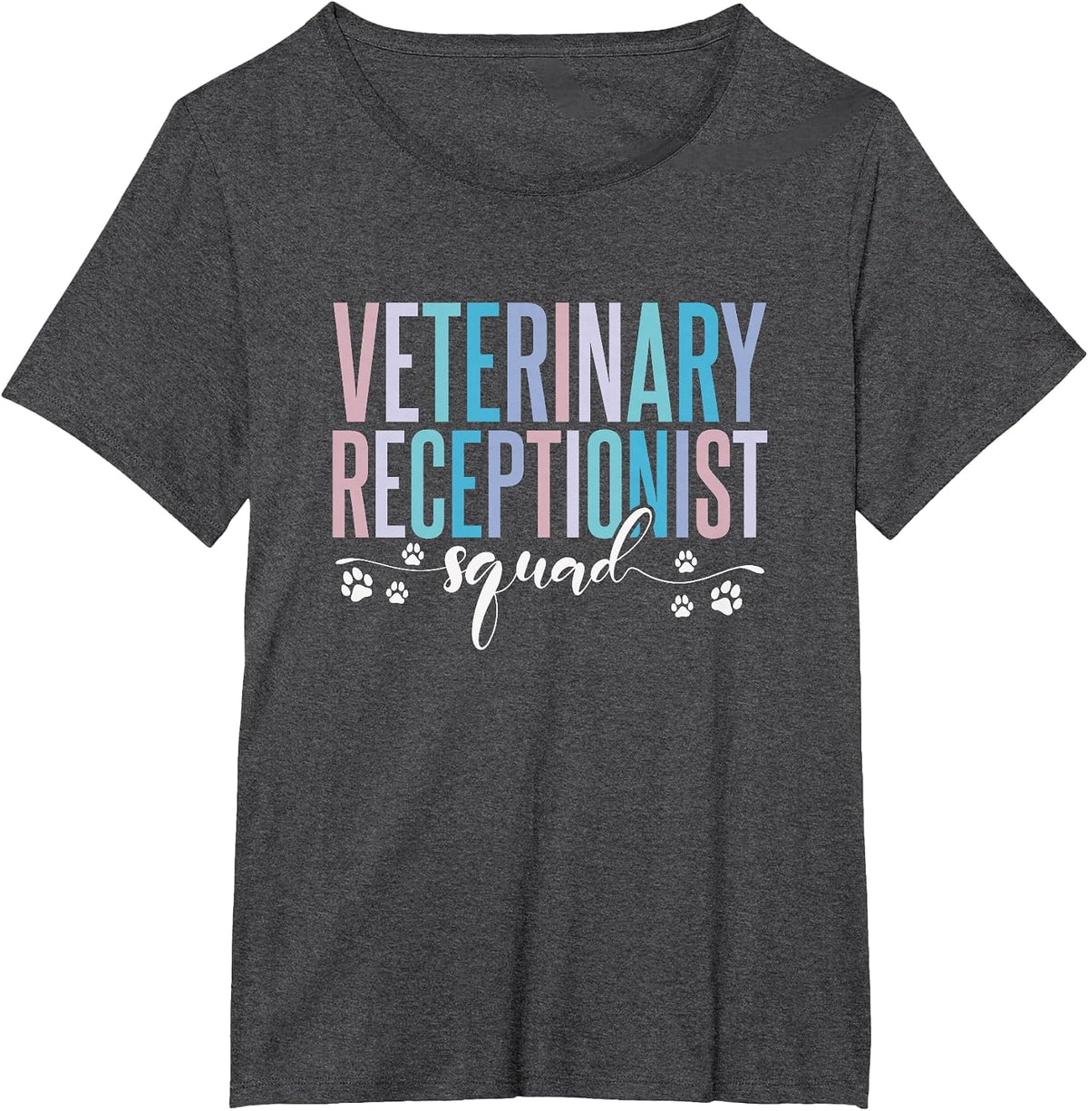 Veterinary Receptionist Squad Veterinarian T-Shirt - Dark Heather Grey
