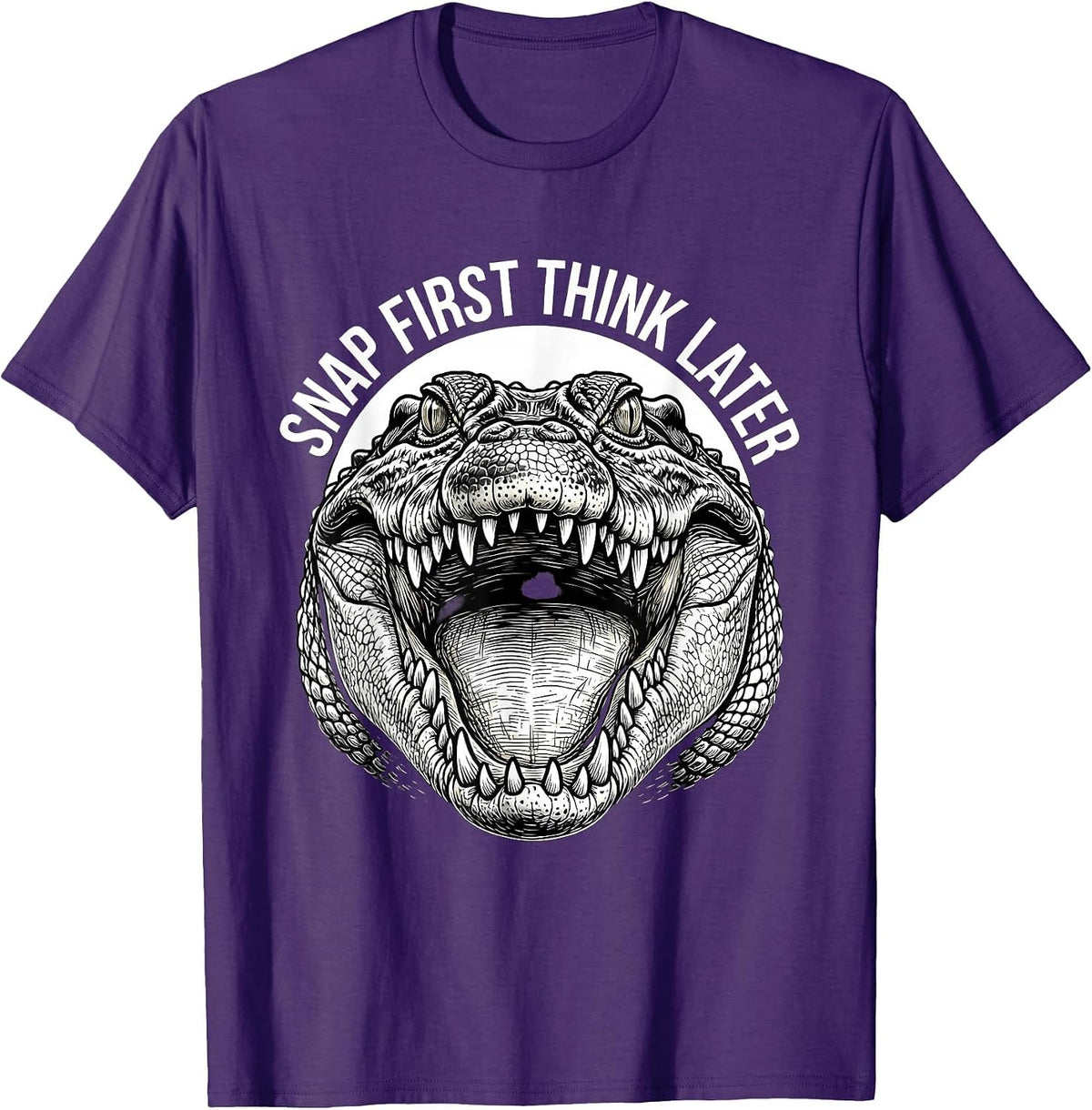 Snap First Think Later Photography Humor Design T-Shirt - Purple